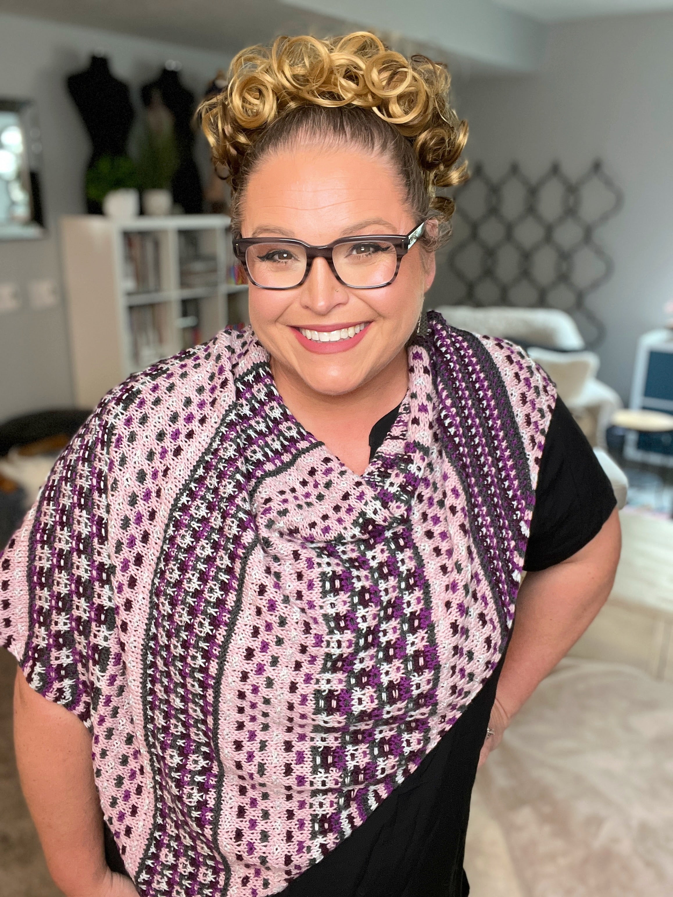 Anne Slip Stitch Mosaic Knit Shawl Pattern - Marly Bird