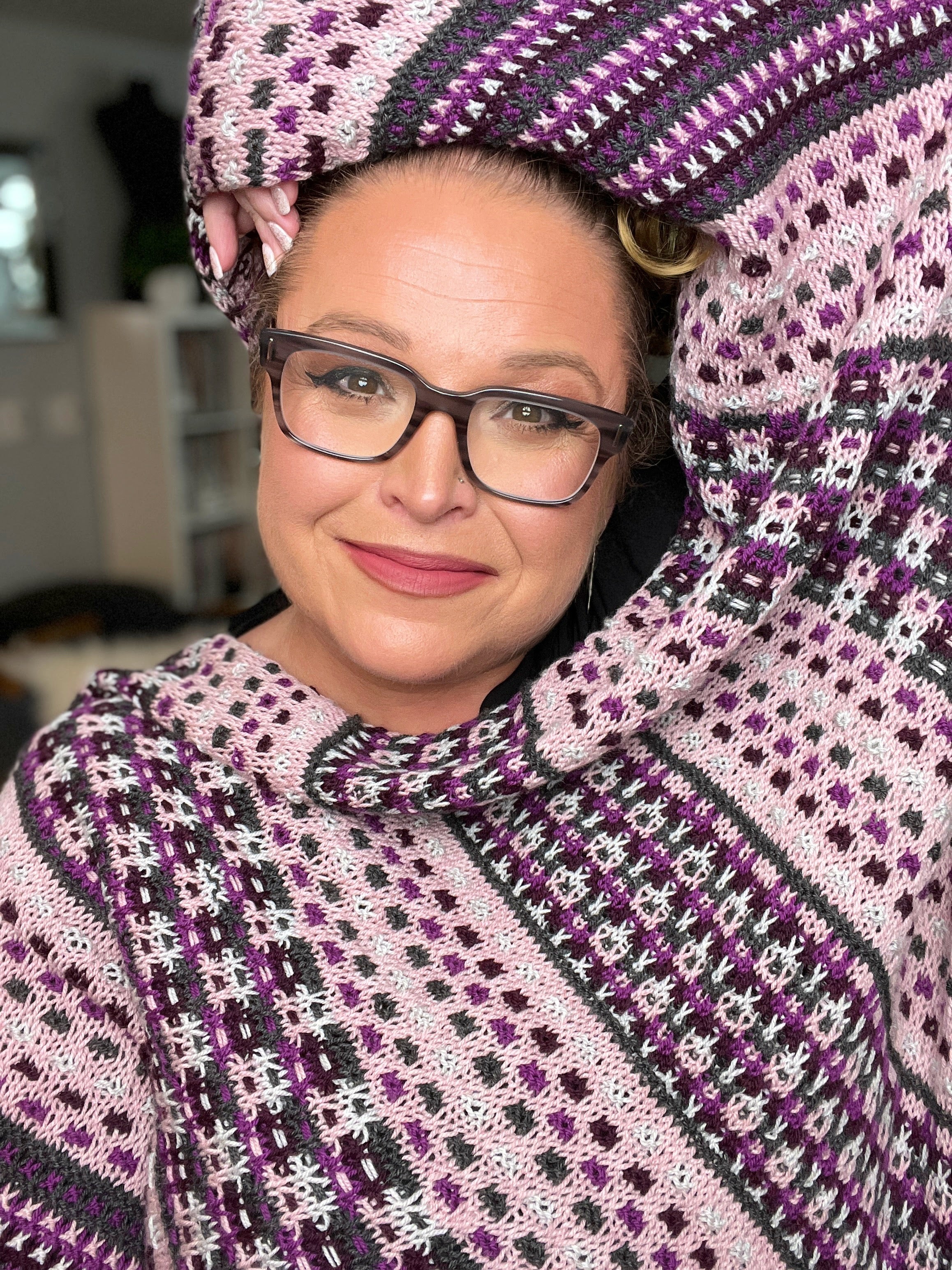 Anne Slip Stitch Mosaic Knit Shawl Pattern - Marly Bird