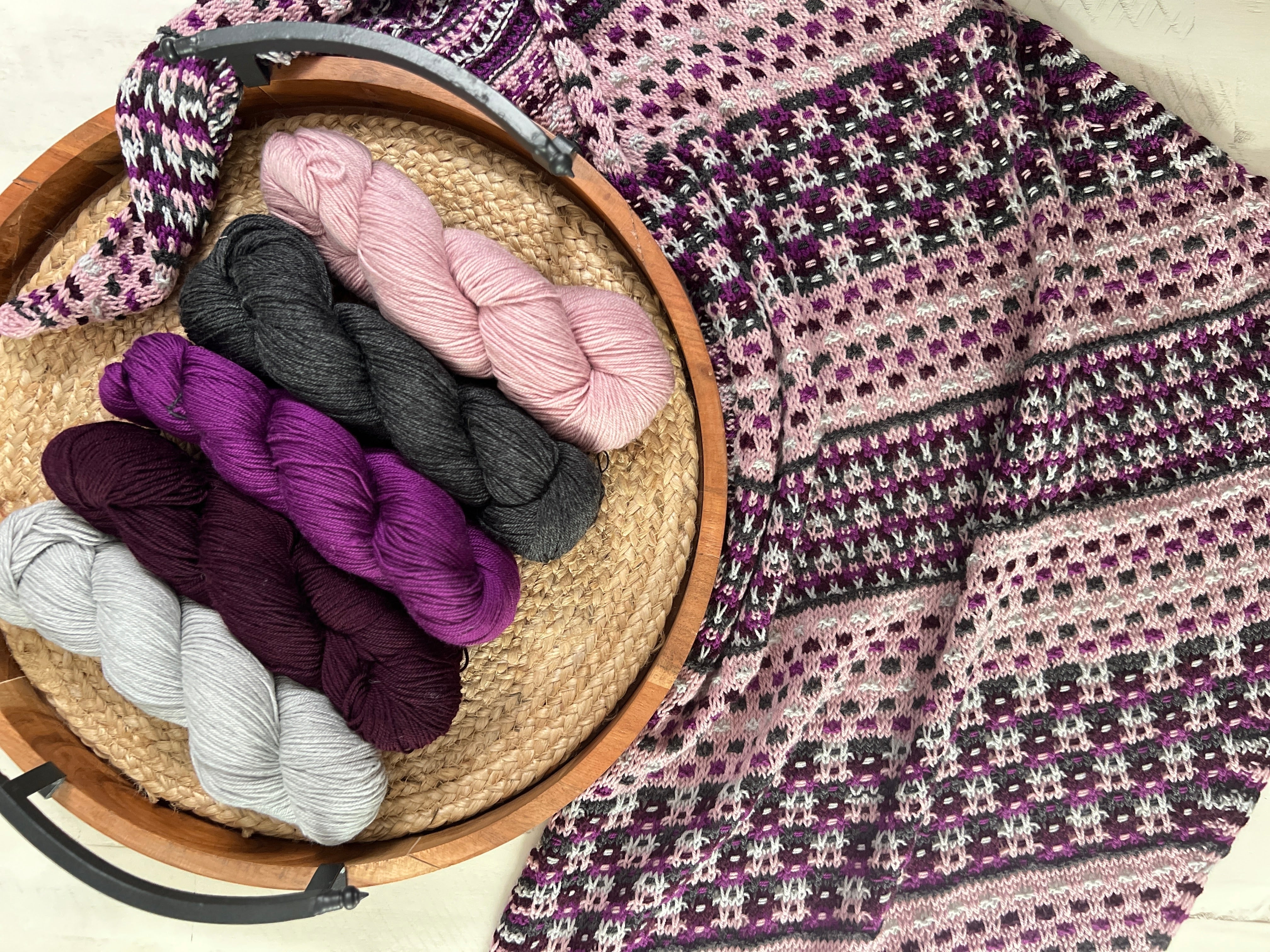 Anne Slip Stitch Mosaic Knit Shawl Pattern - Marly Bird