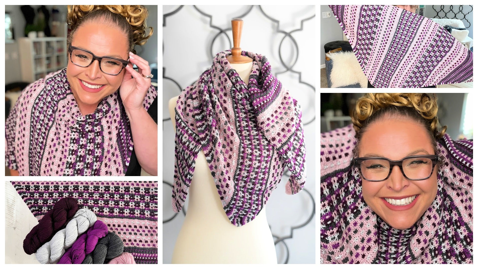 Anne Slip Stitch Mosaic Knit Shawl Pattern - Marly Bird