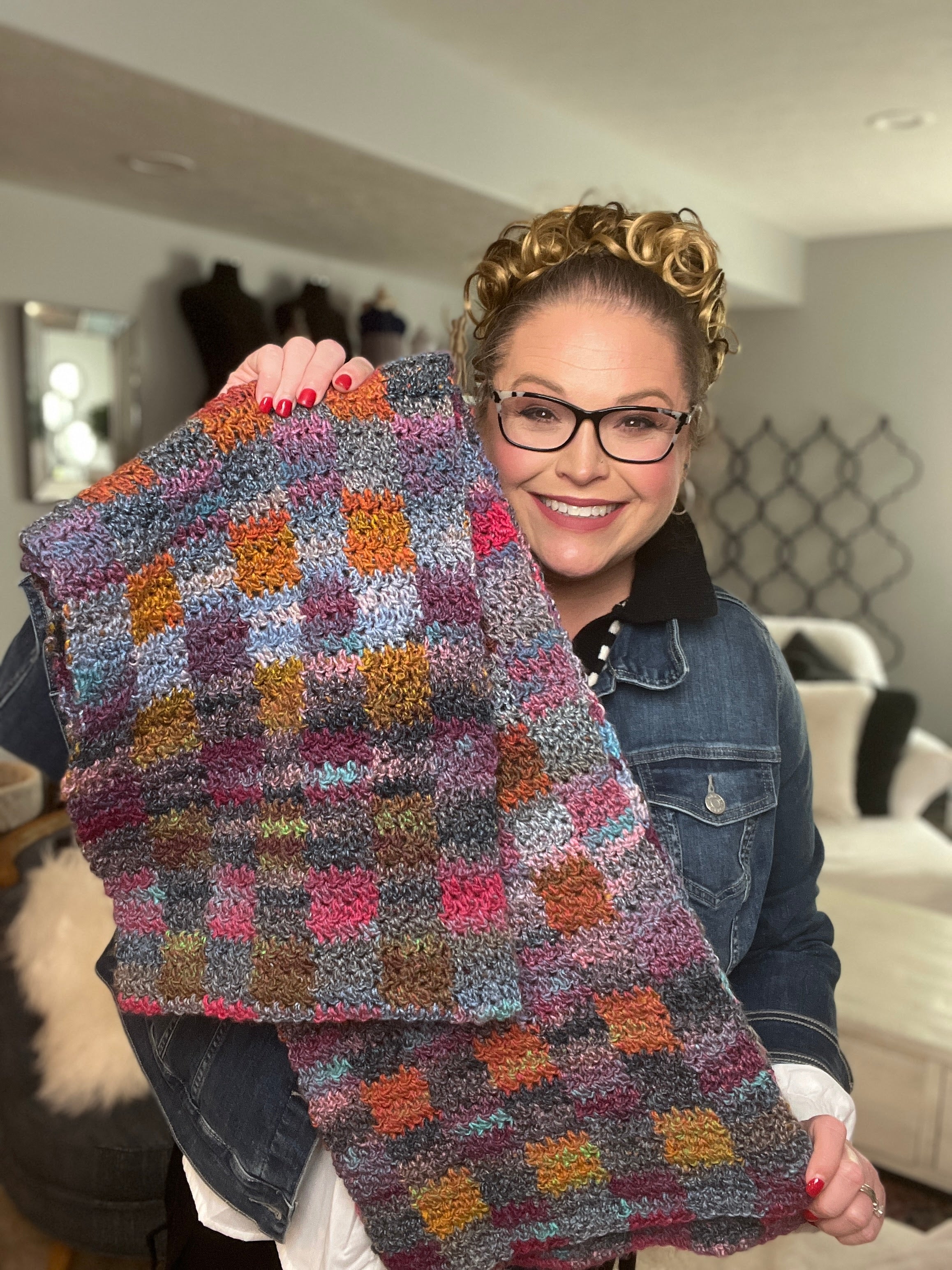Check It Out Gingham Plaid Crochet Scarf Pattern