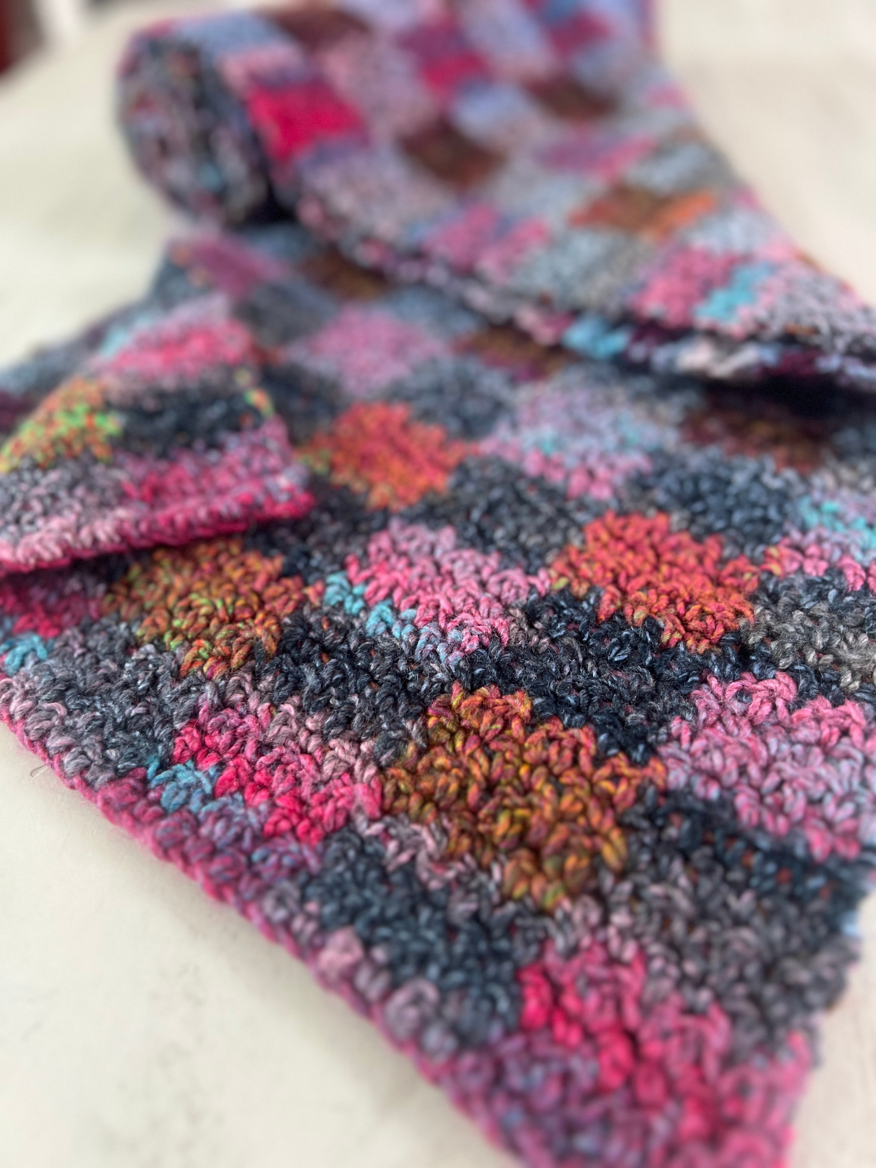 Check It Out Gingham Plaid Crochet Scarf Pattern