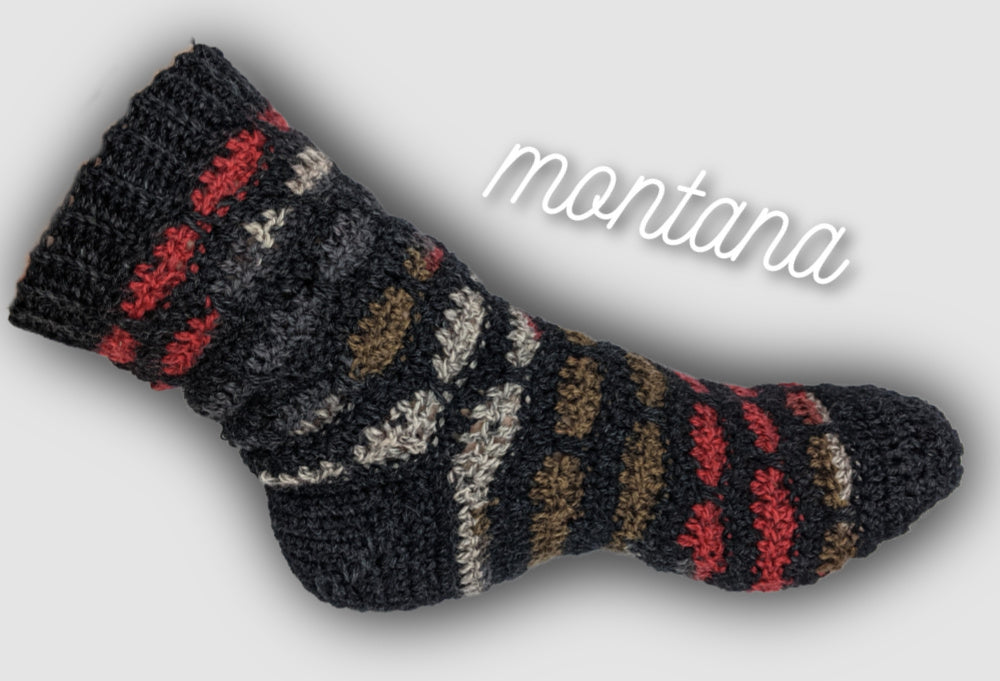 Montana Top Down Crochet Sock Pattern