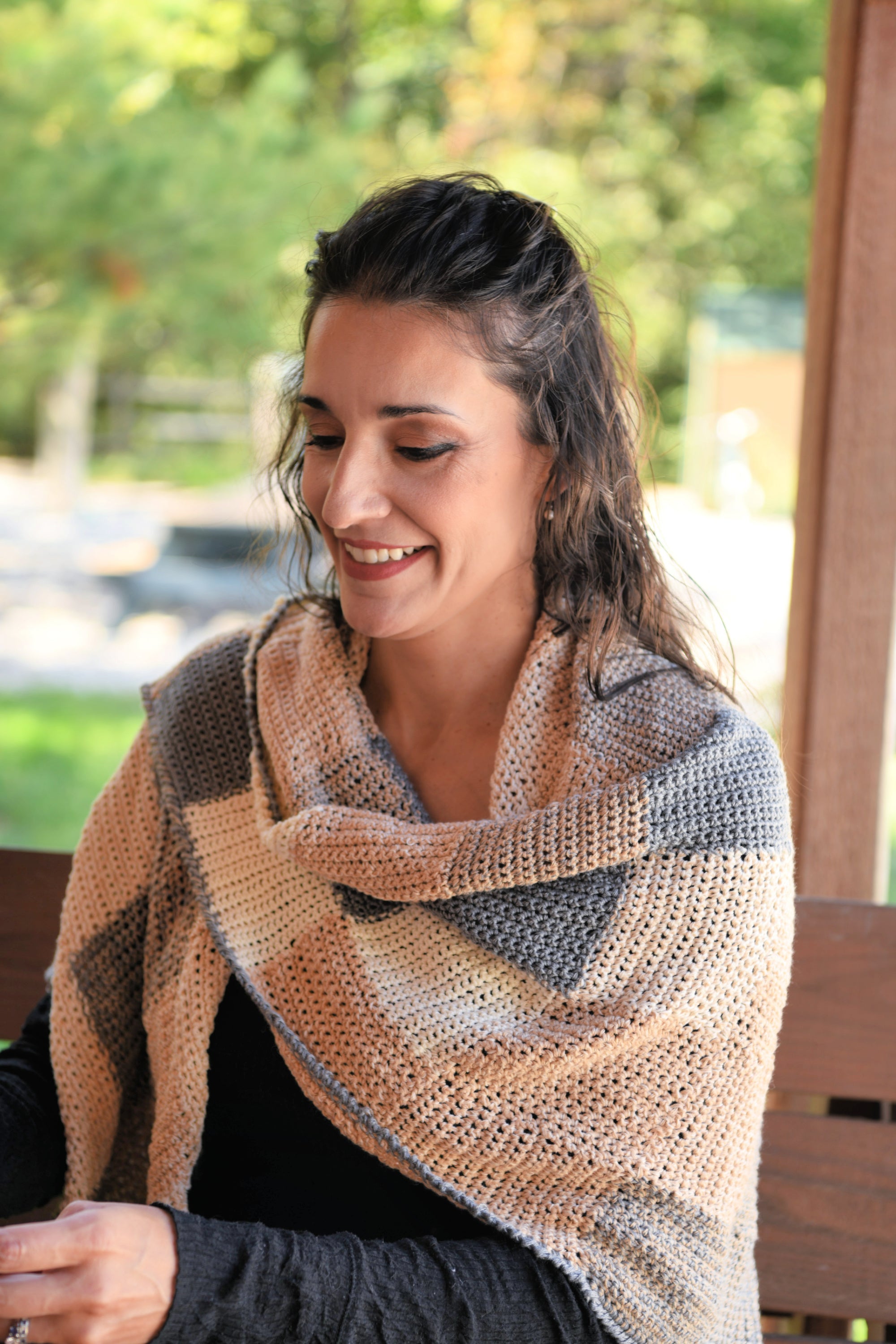 Pieces of You Single Crochet Entrelac Shawl Pattern