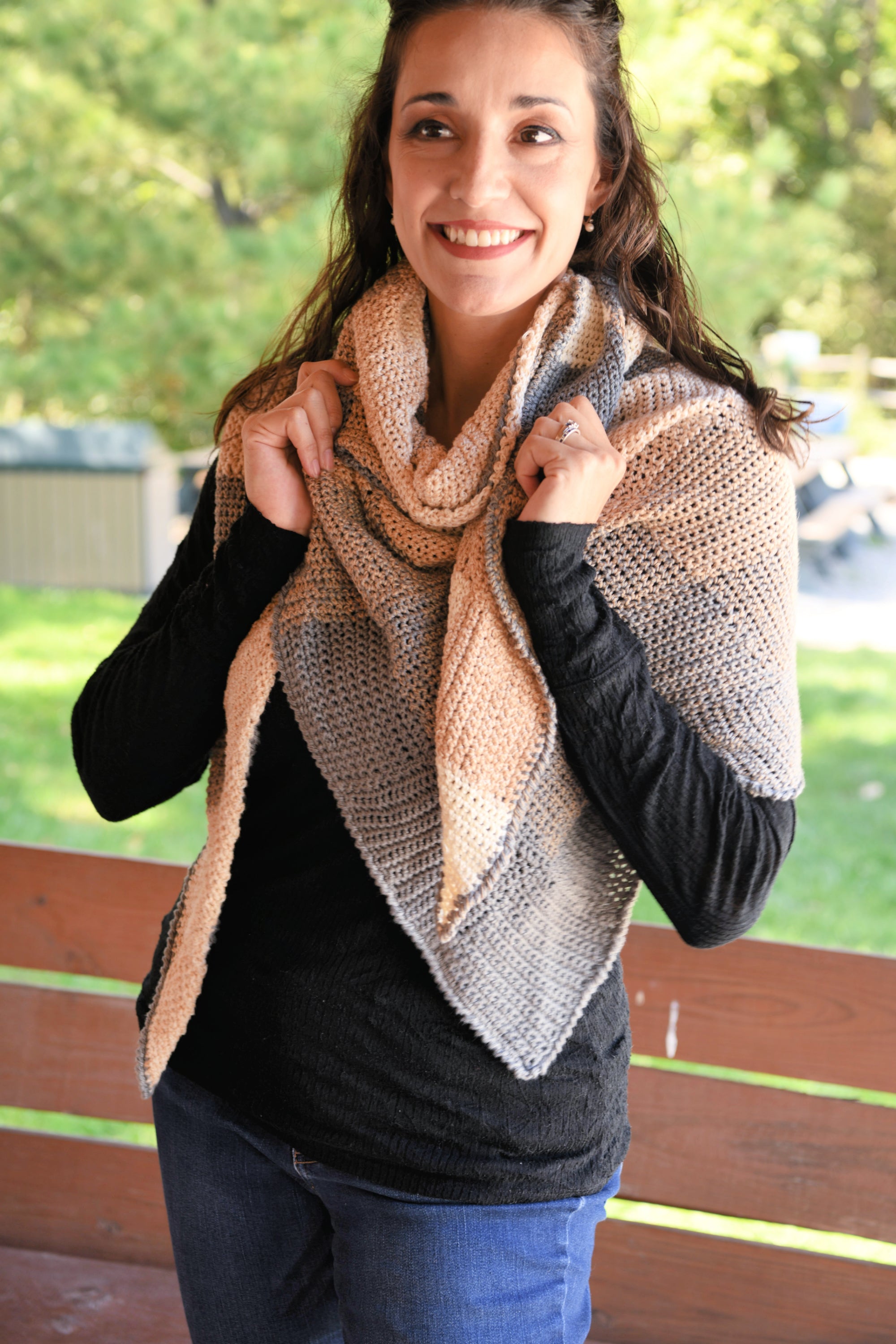 Pieces of You Single Crochet Entrelac Shawl Pattern