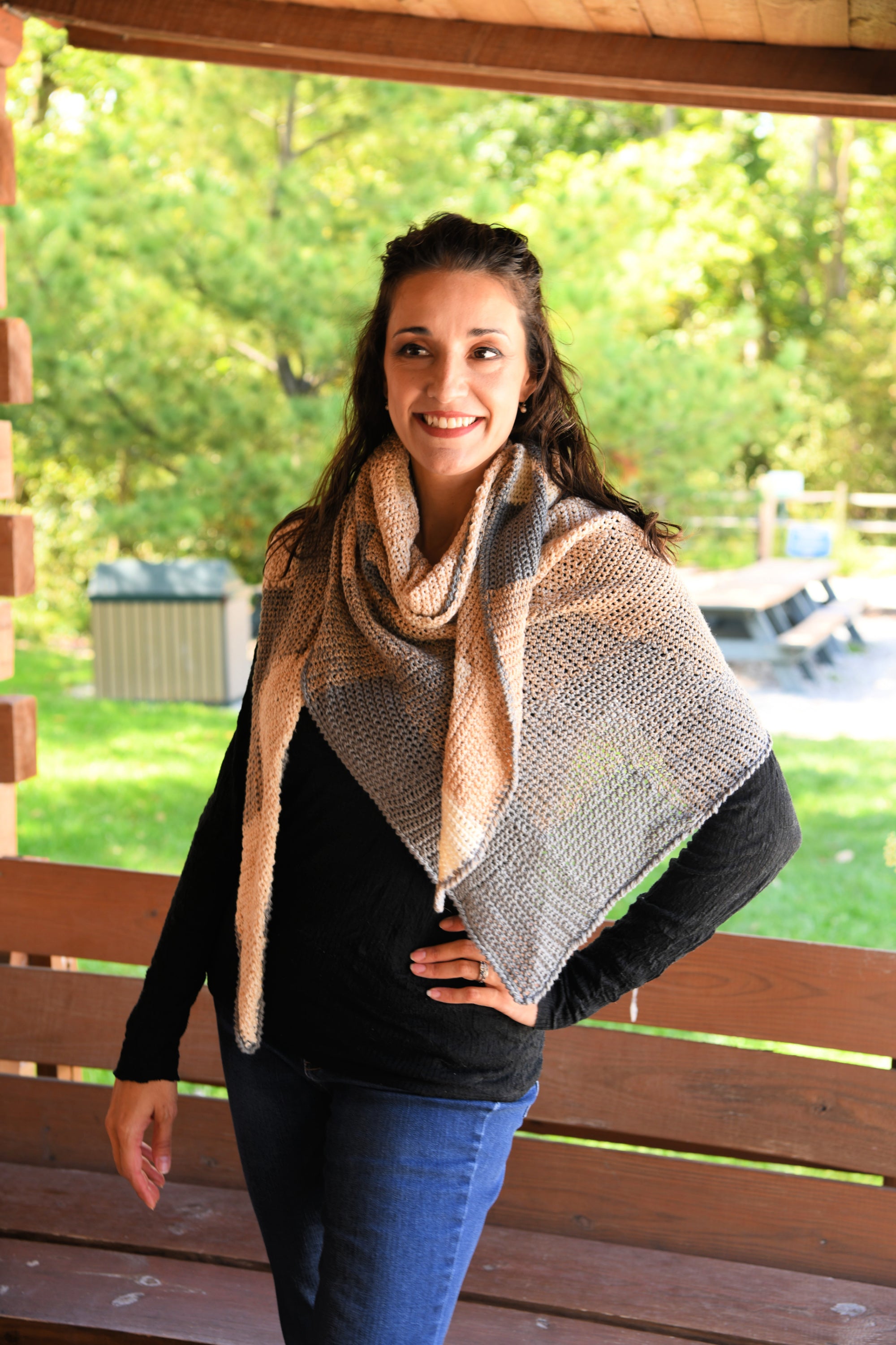 Pieces of You Single Crochet Entrelac Shawl Pattern