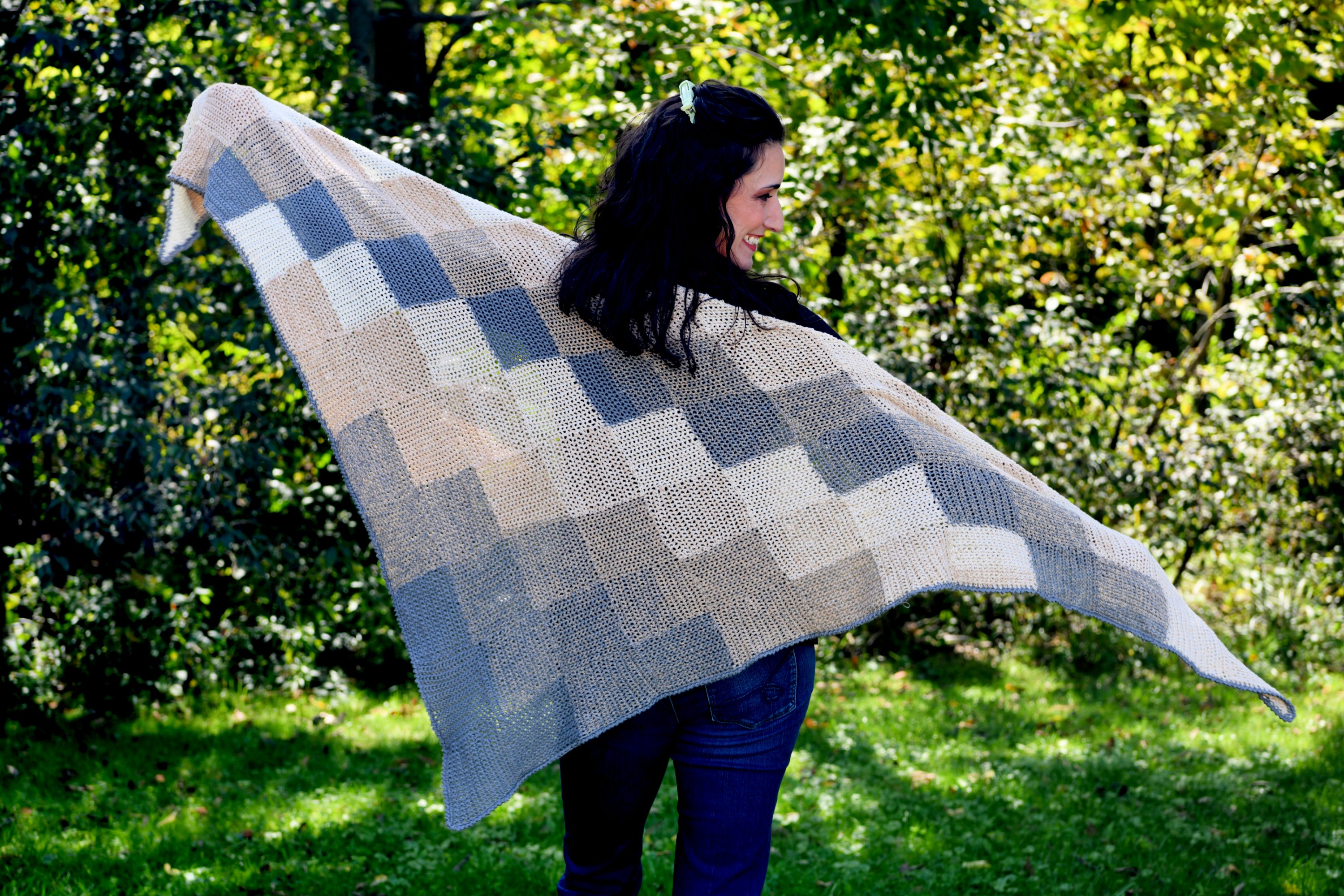 Pieces of You Single Crochet Entrelac Shawl Pattern