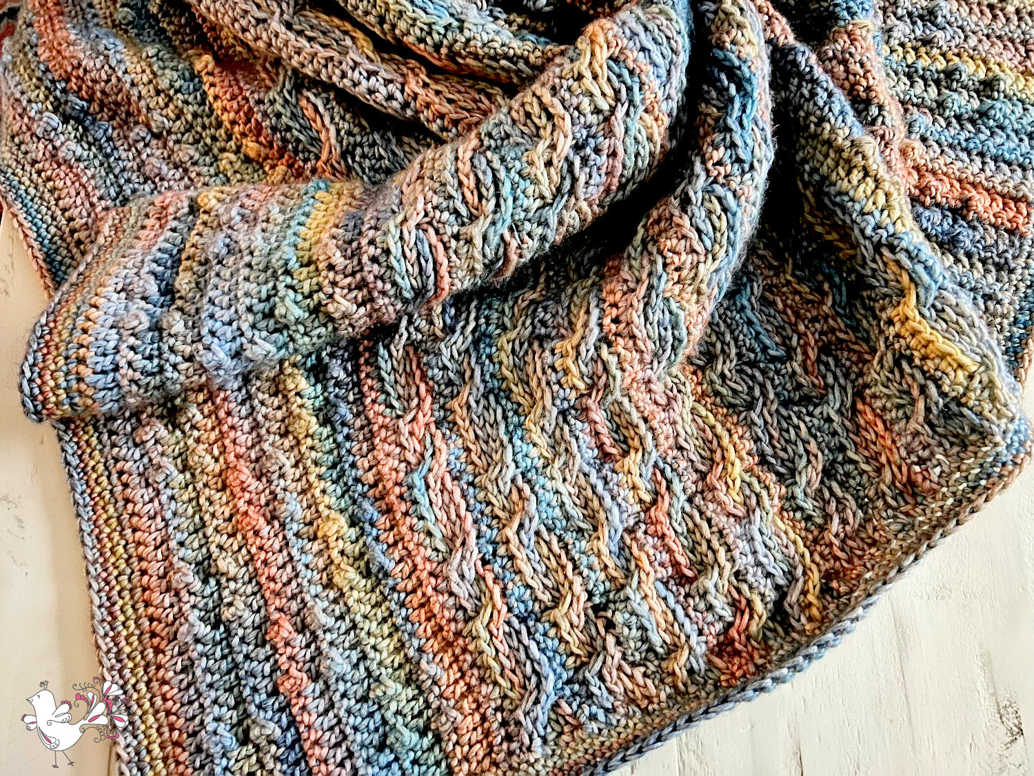 Sandwellen Crochet Cable & Bobble Blanket Pattern