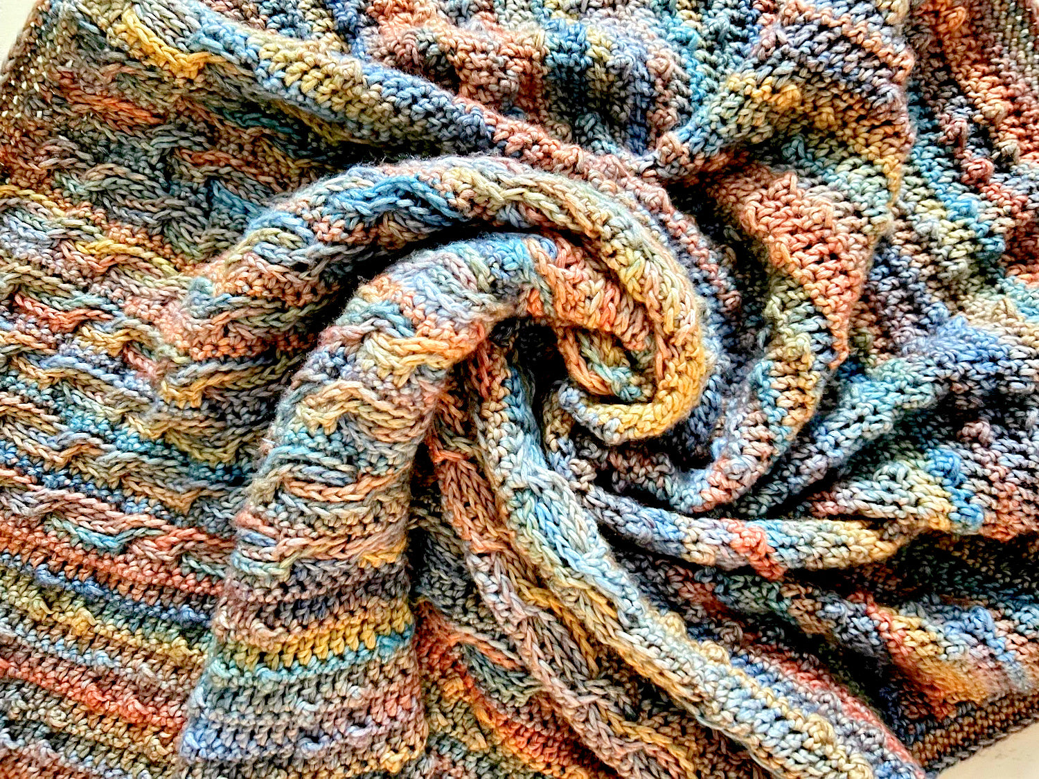 Sandwellen Crochet Cable & Bobble Blanket Pattern