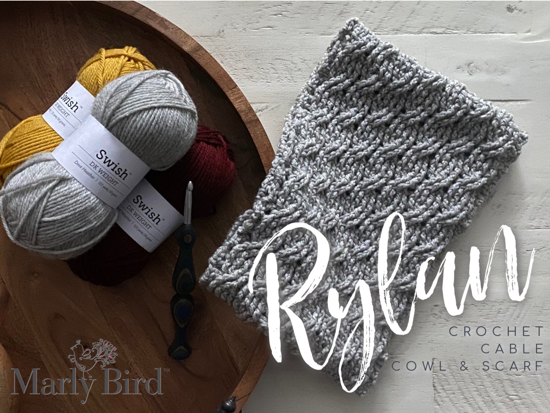 Rylan Crochet Cable Cowl & Scarf Pattern