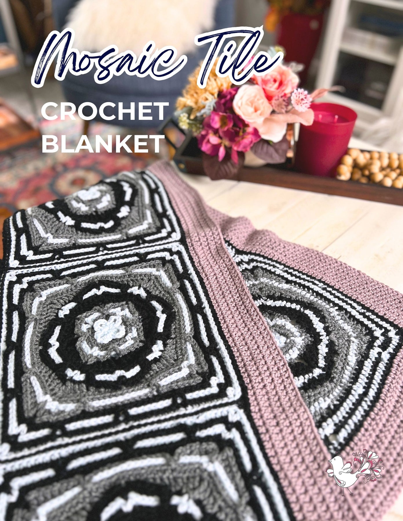 Modular Crochet Mosaic Tile Crochet Blanket Pattern | Textured Modular Crochet Afghan ...