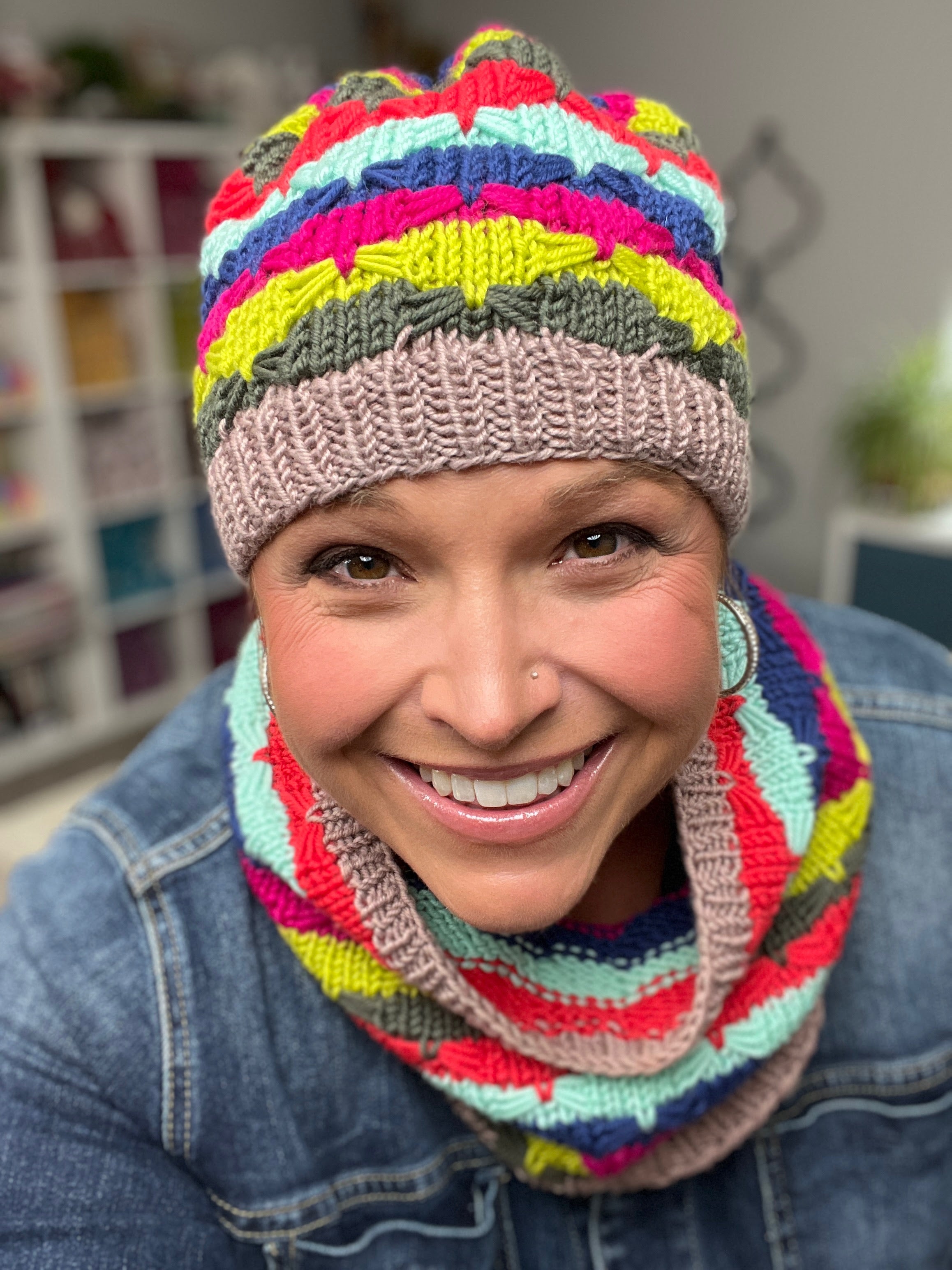 Afternoon Delight Knit Hat and Cowl Pattern Set | Great Yarn Stashbuster