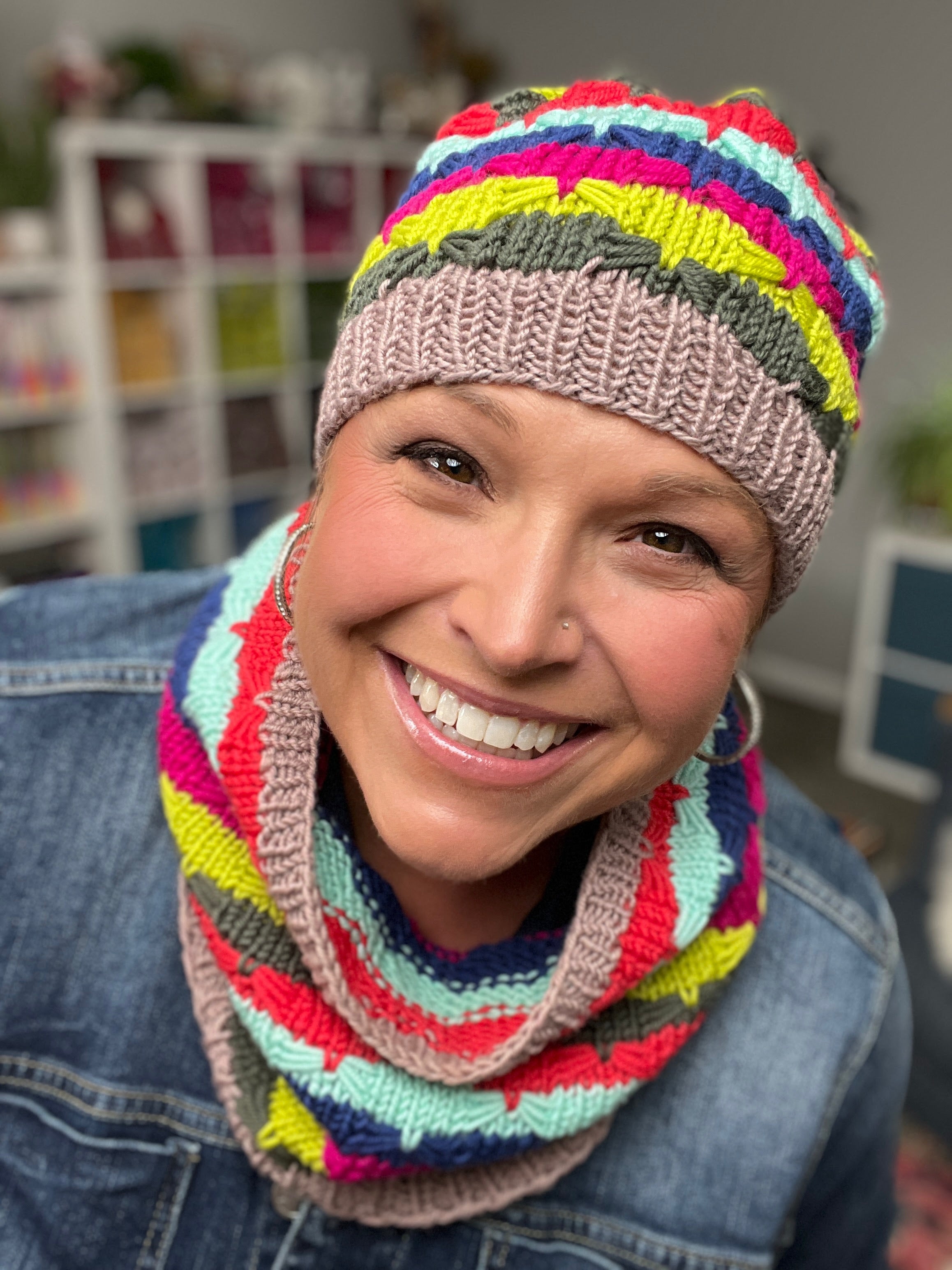 Afternoon Delight Knit Hat and Cowl Pattern Set | Great Yarn Stashbuster