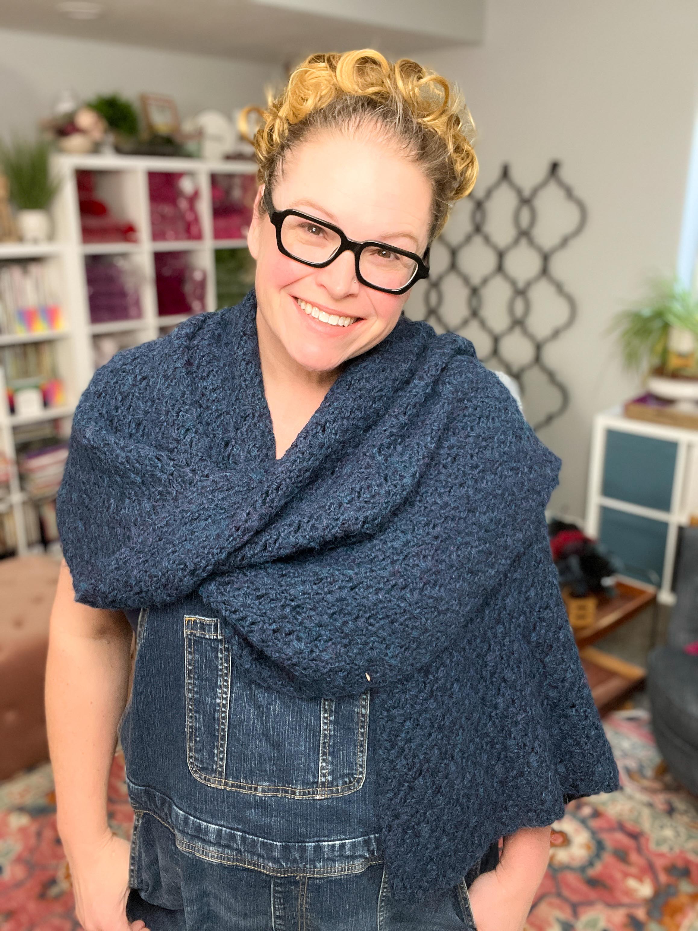Alpaca Clouds Crochet Wrap Pattern – Lace Shawl PDF by Marly Bird