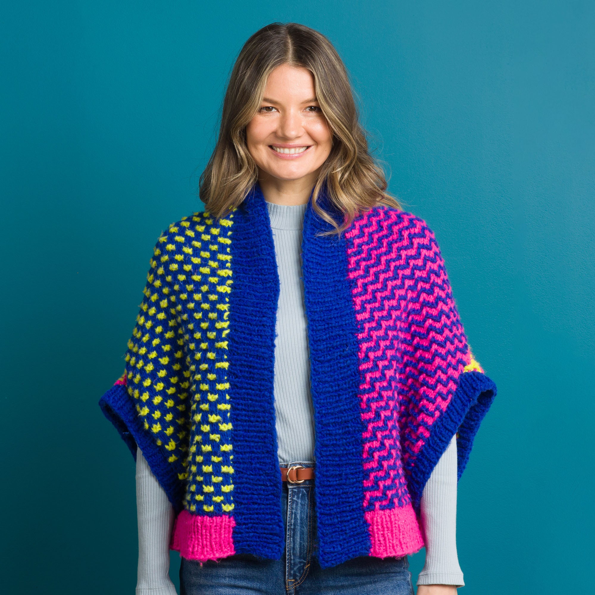 Mosaic Knit Cocoon Cardigan Sample