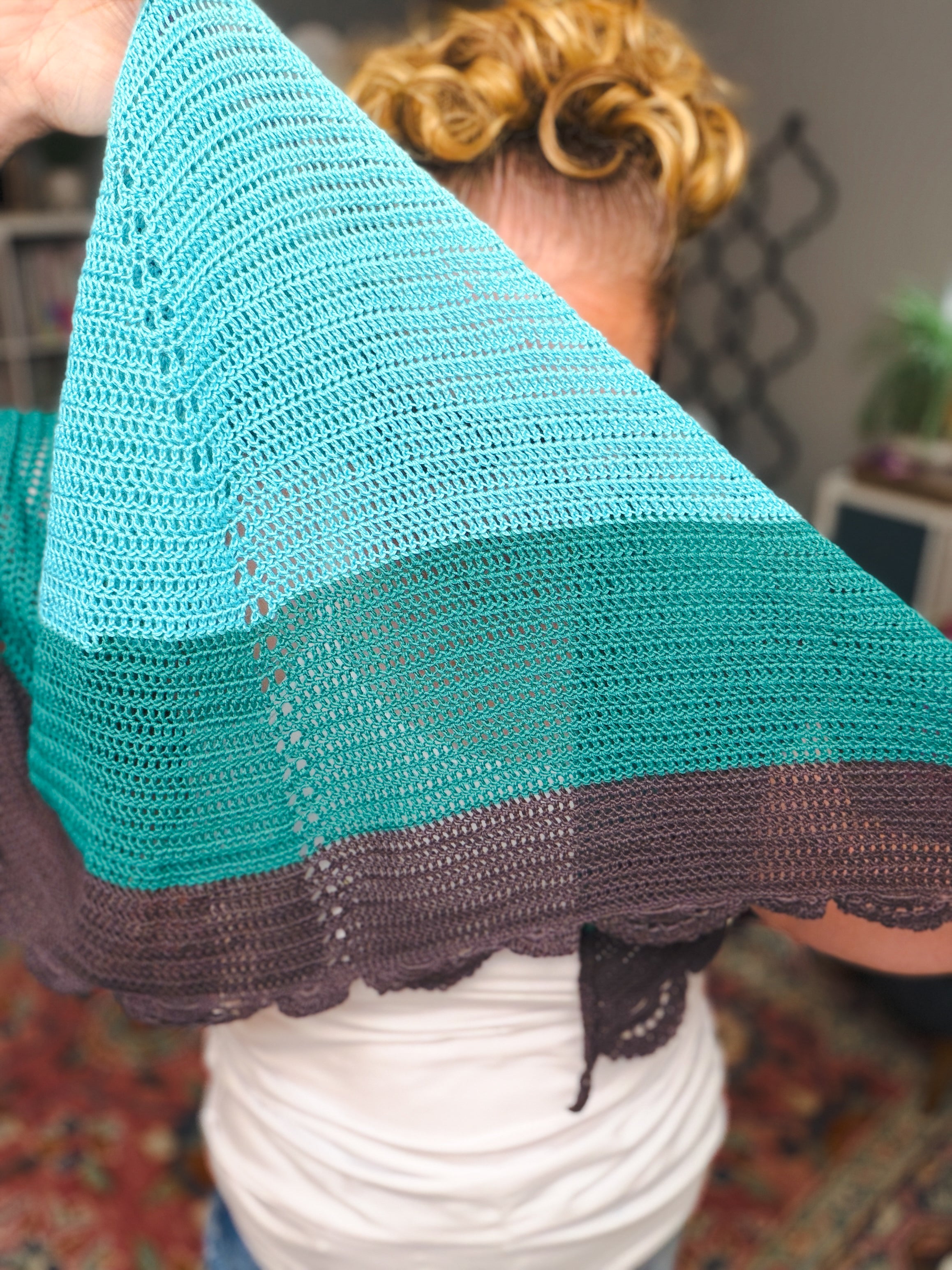 Bluebonnet Crochet Shawl Pattern – Lightweight Lace Triangle Crochet Shawl PDF