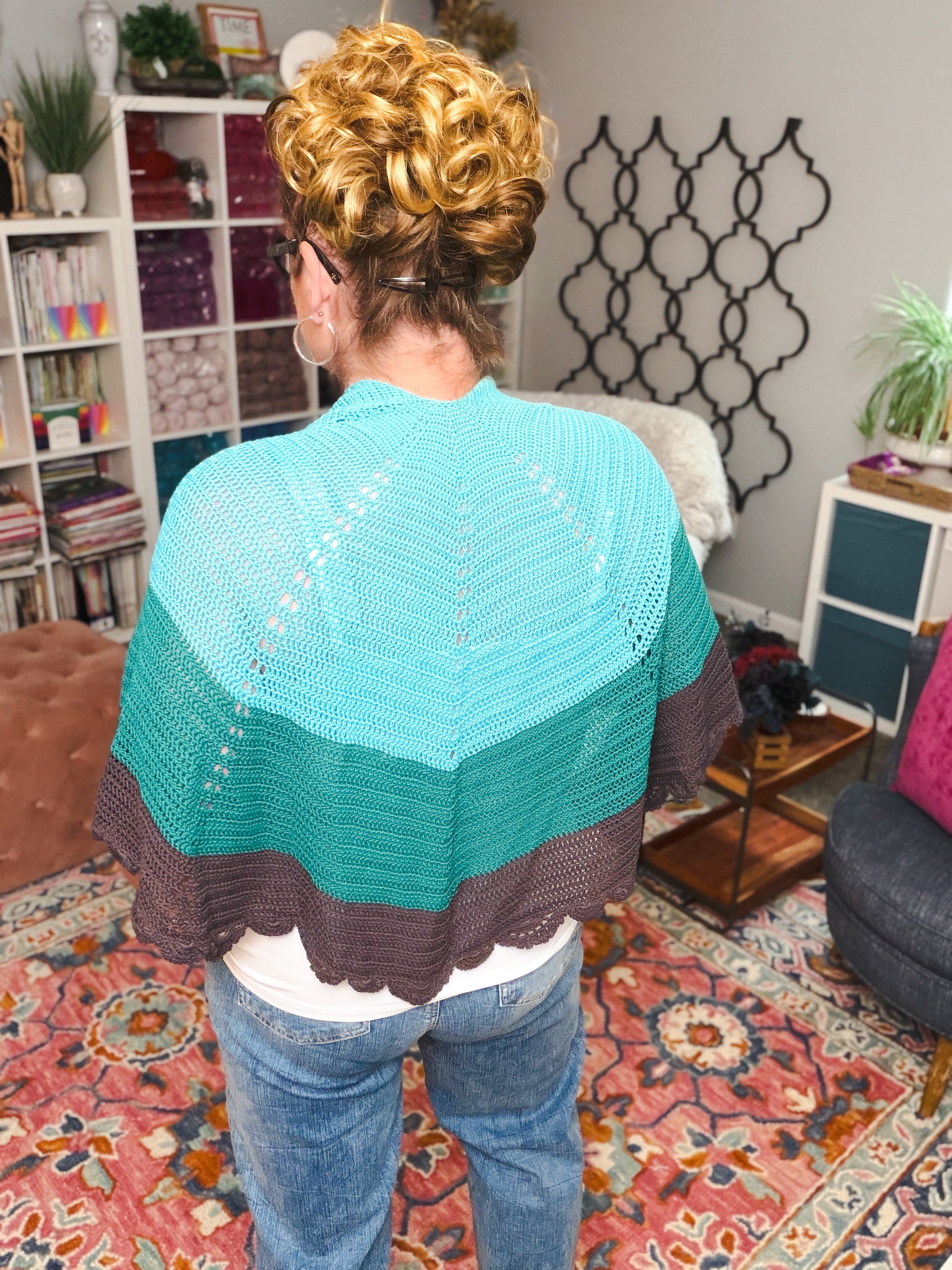 Bluebonnet Crochet Shawl Pattern – Lightweight Lace Triangle Crochet Shawl PDF
