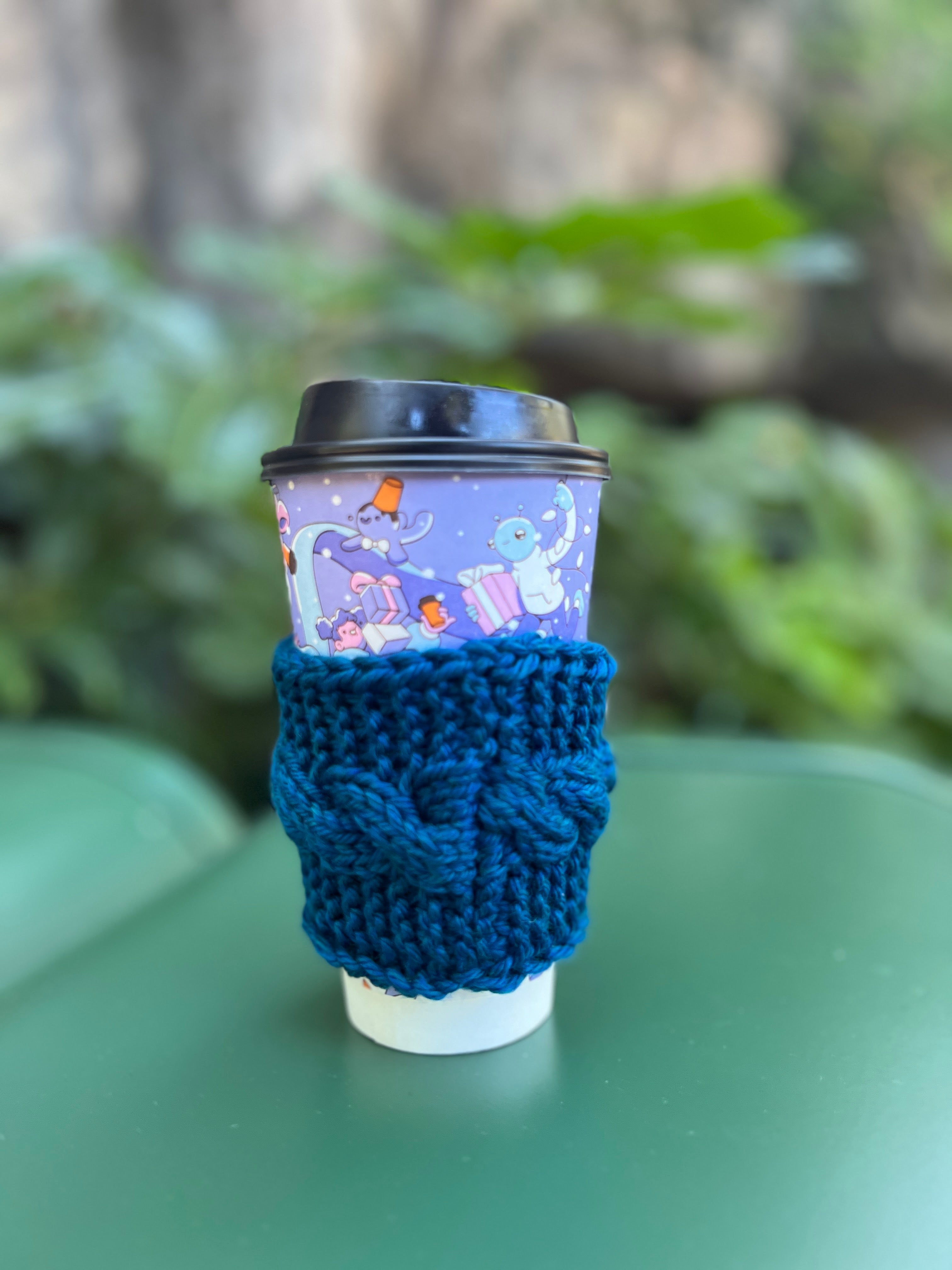 Cable Cuddle Cup Knit Cozy Pattern (PDF) – Quick Cable Knit Coffee Sleeve