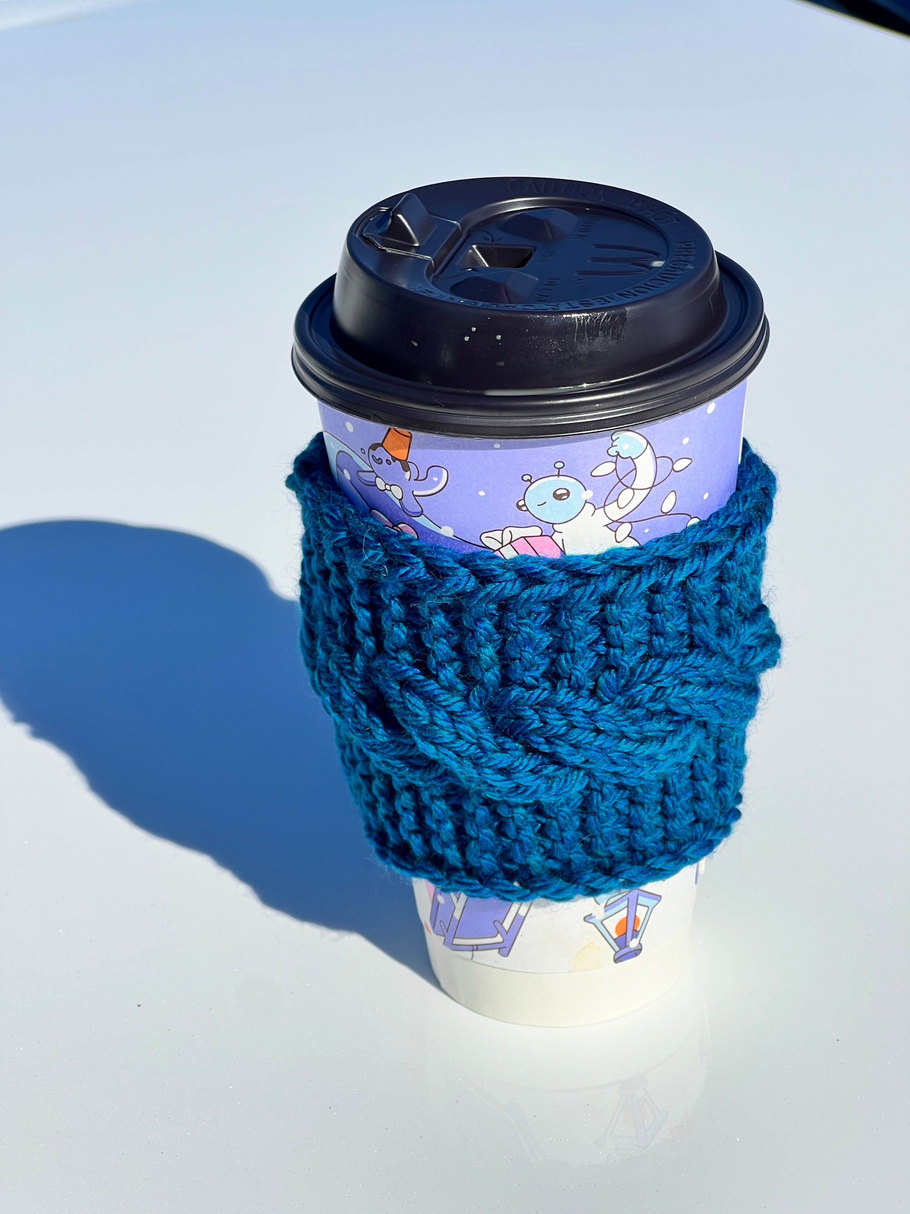 Cable Cuddle Cup Knit Cozy Pattern (PDF) – Quick Cable Knit Coffee Sleeve