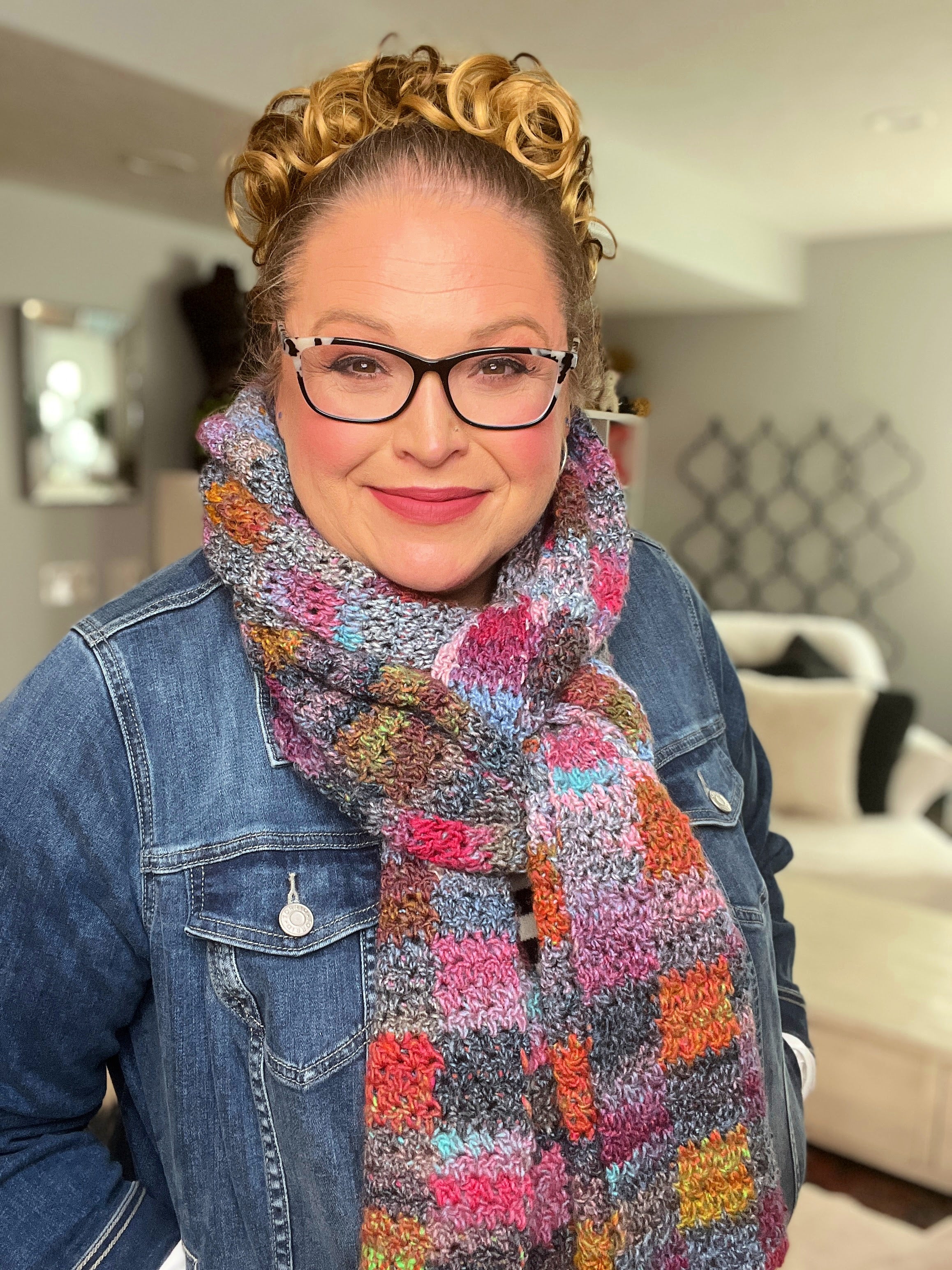 Check It Out Gingham Plaid Crochet Scarf Pattern