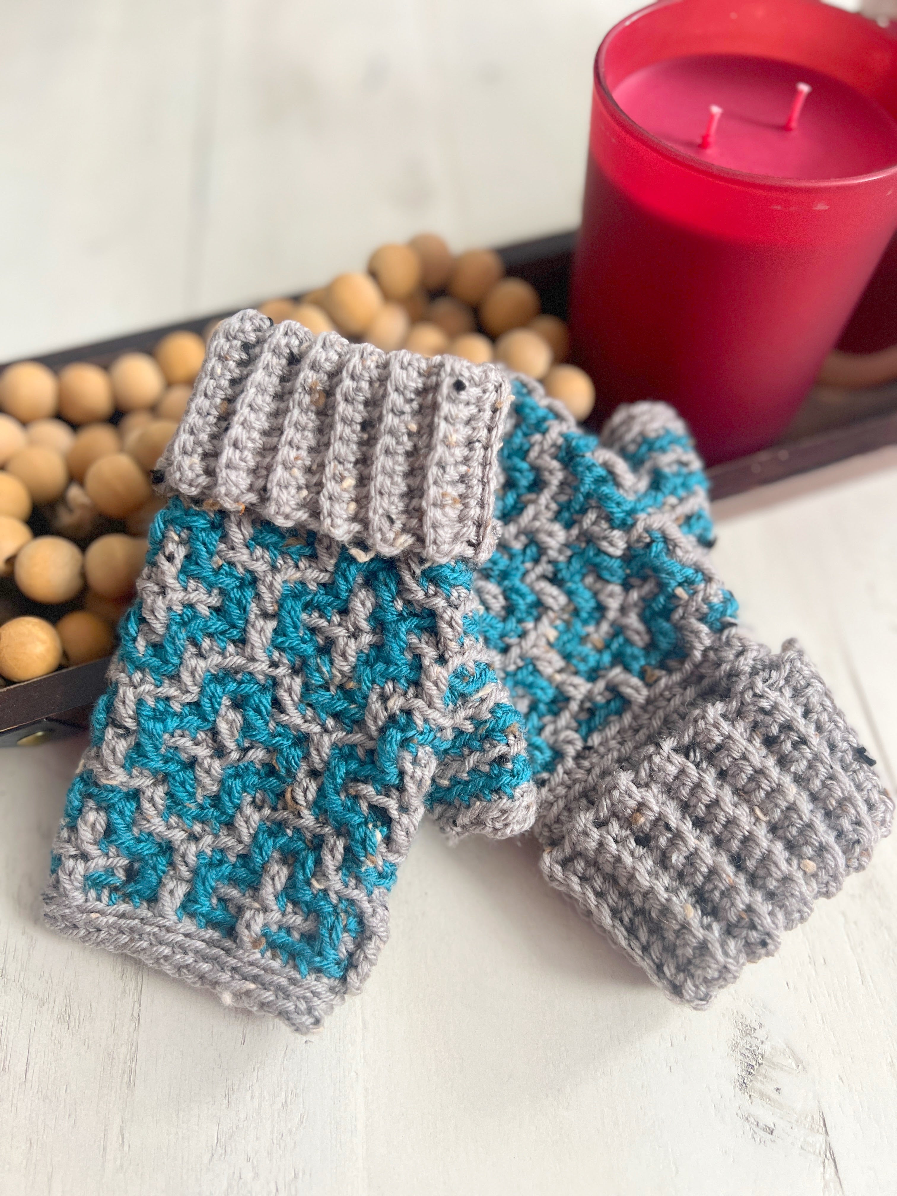 Cinnamon Dreams Crochet Fingerless Mittens Pattern – PDF Download