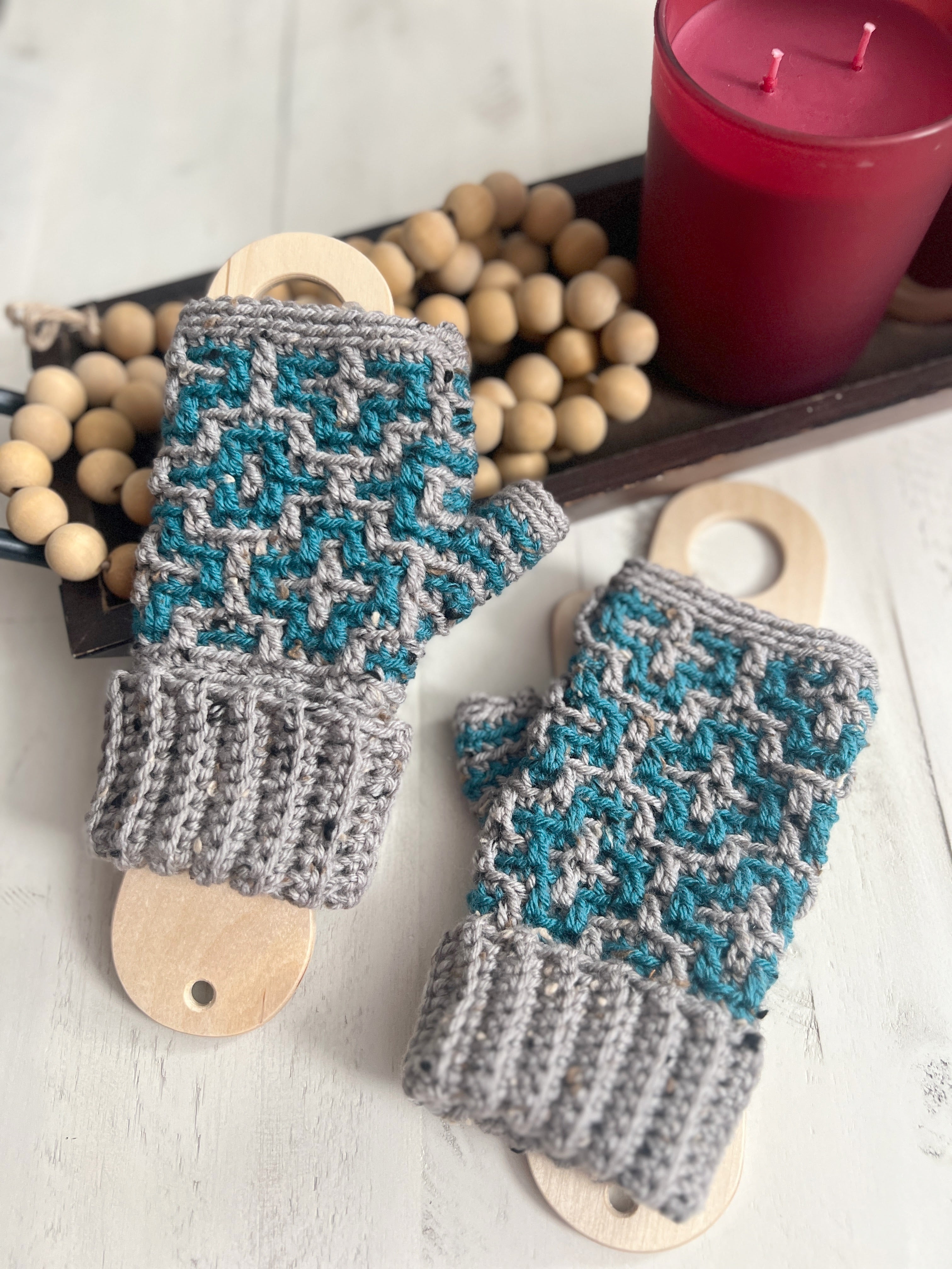 Cinnamon Dreams Crochet Fingerless Mittens Pattern – PDF Download