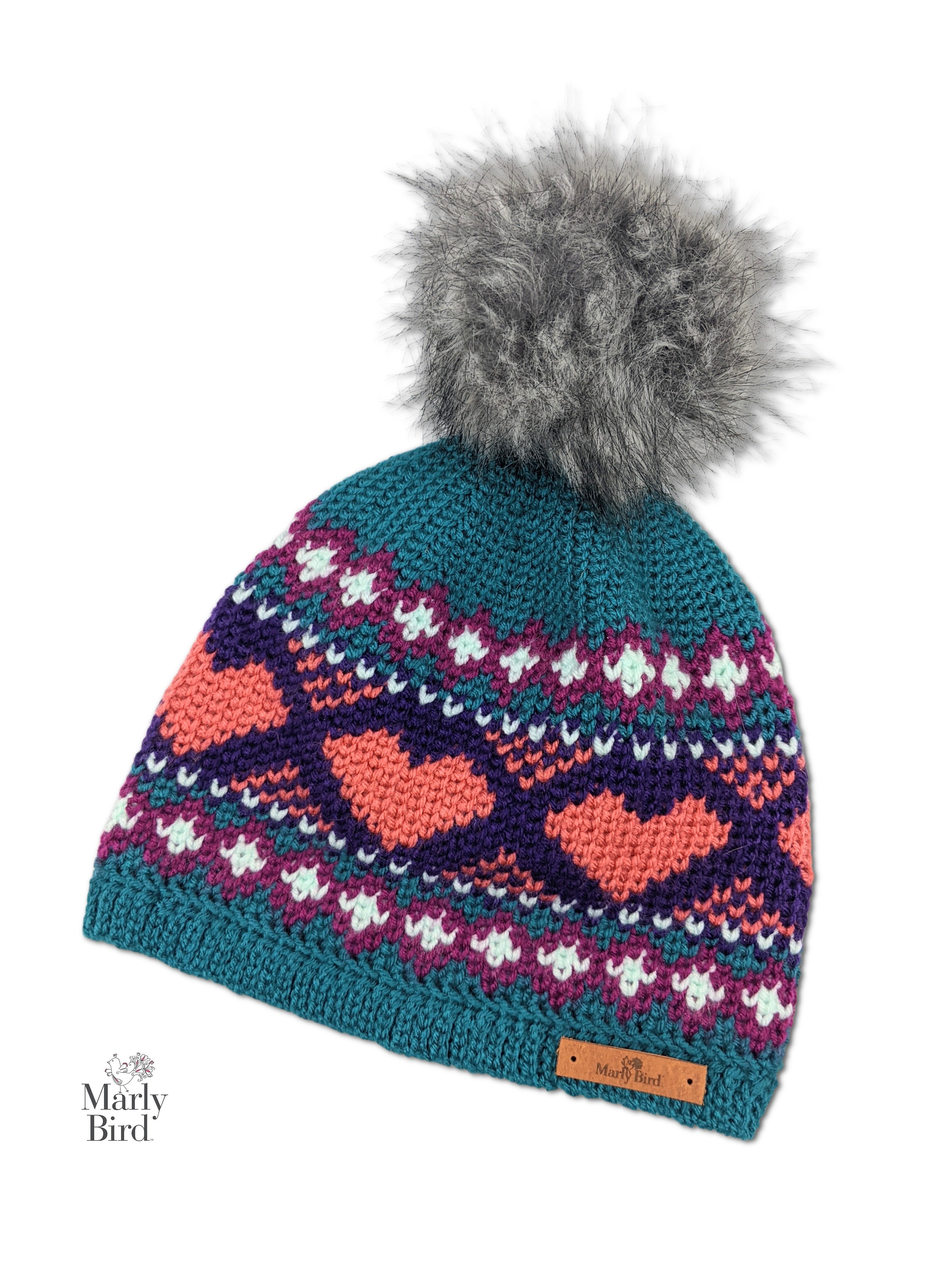 Cinnamon Hearts Crochet Hat Pattern