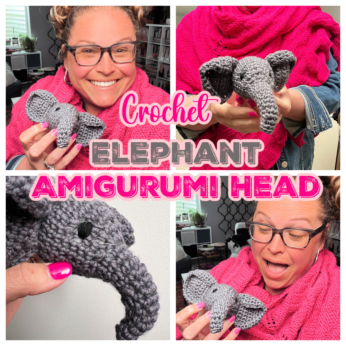 Elephant Head Crochet Toy Pattern | Beginner Amigurumi Elephant