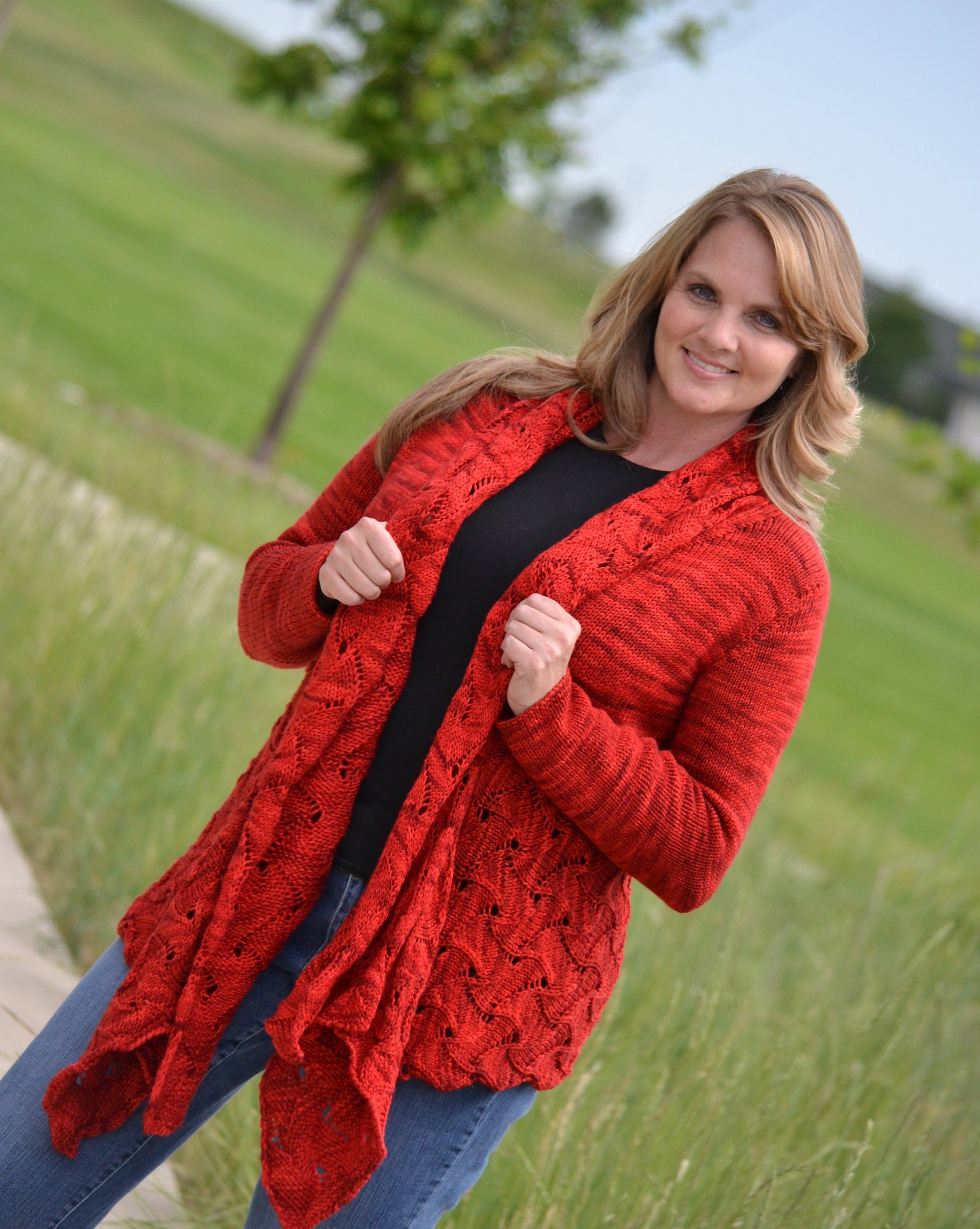 The Purple Lipstick Knit Cardigan Sample