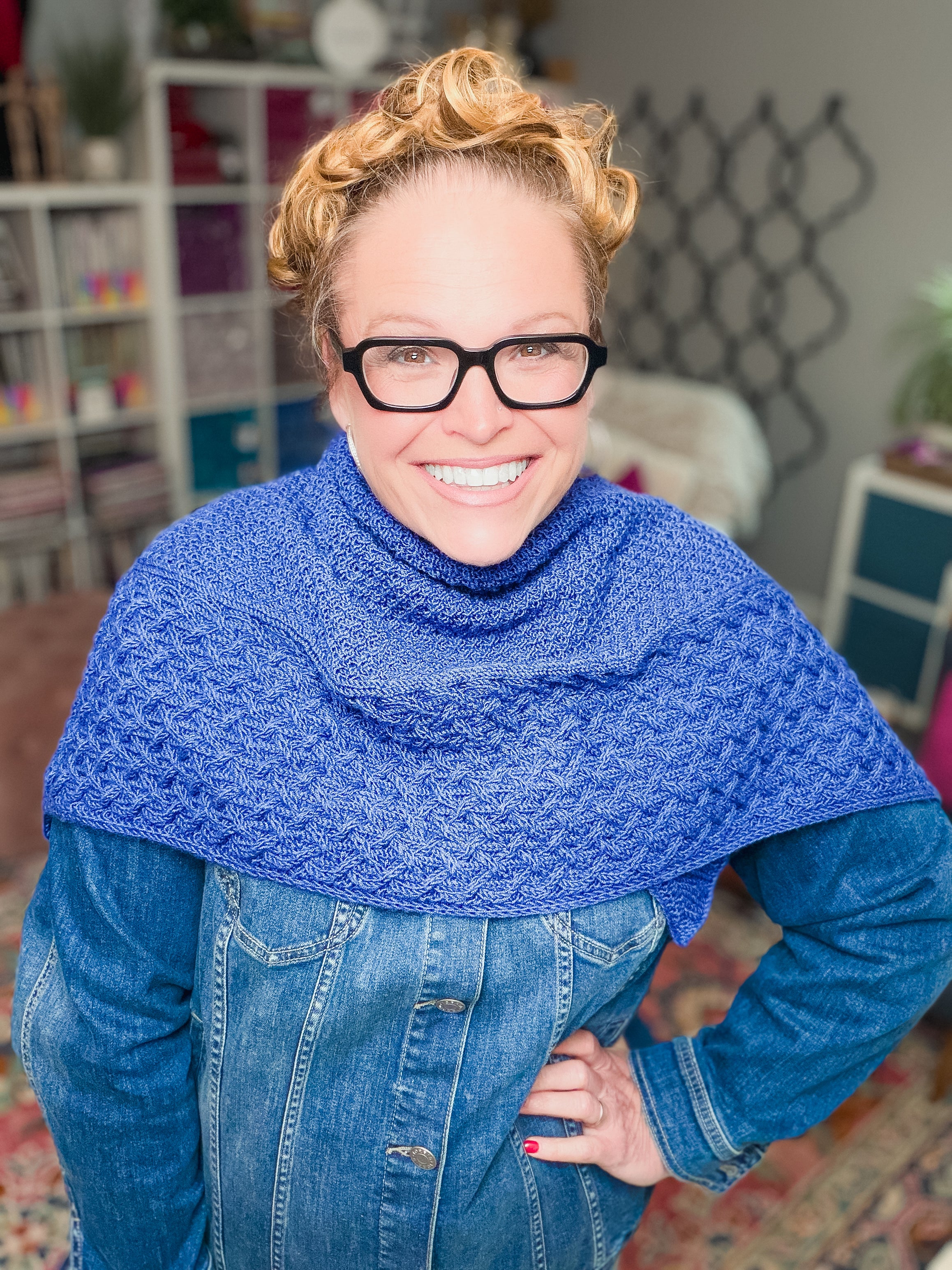 Eowyn Cable Knit Shawl Pattern – Textured Triangle Shawl Knitting PDF for Intermediate Knitters