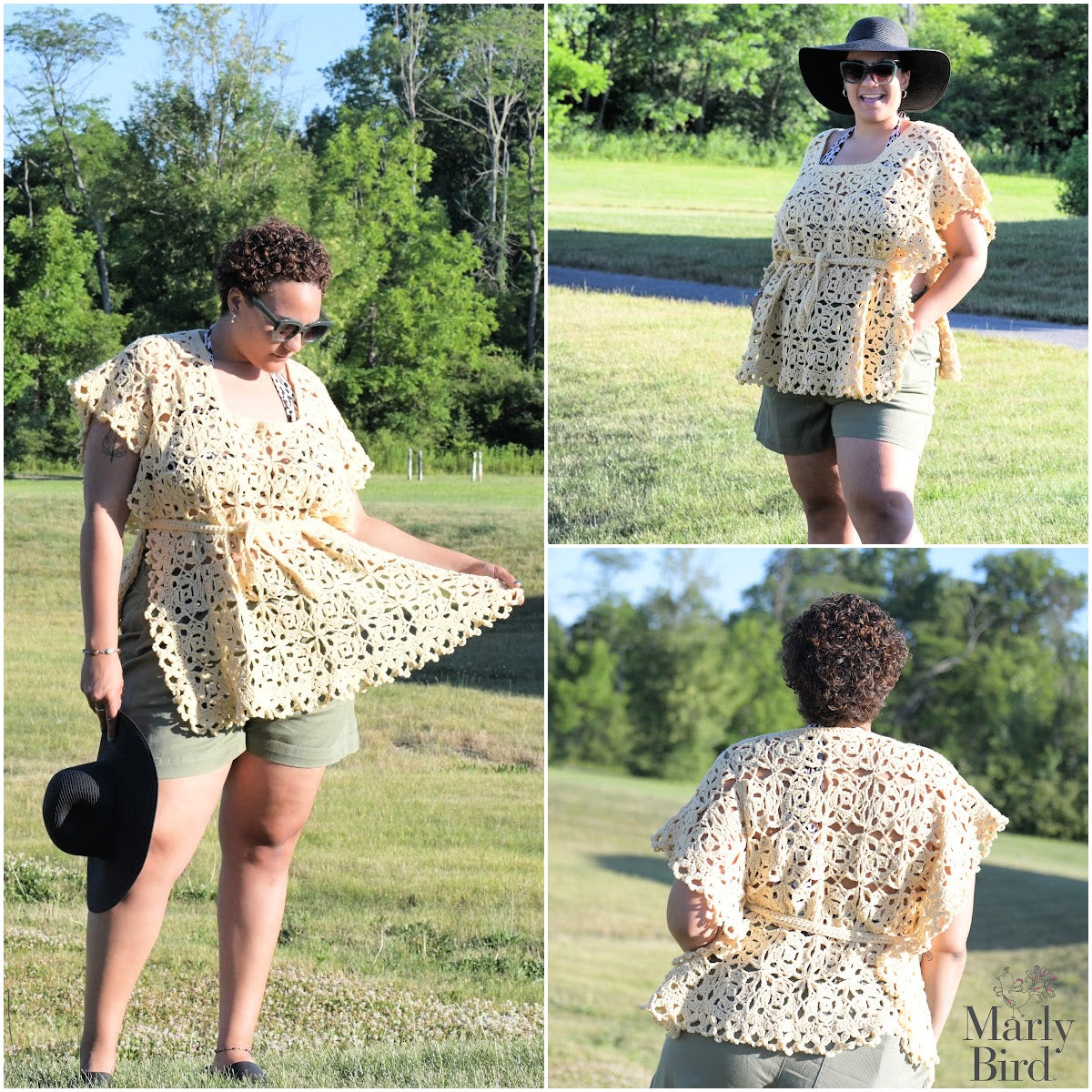 Fun in the Sun Crochet Ruana Pattern | Lightweight Summer Ruana | Crochet Motif Garment | Beach Cover Up | PDF Pattern