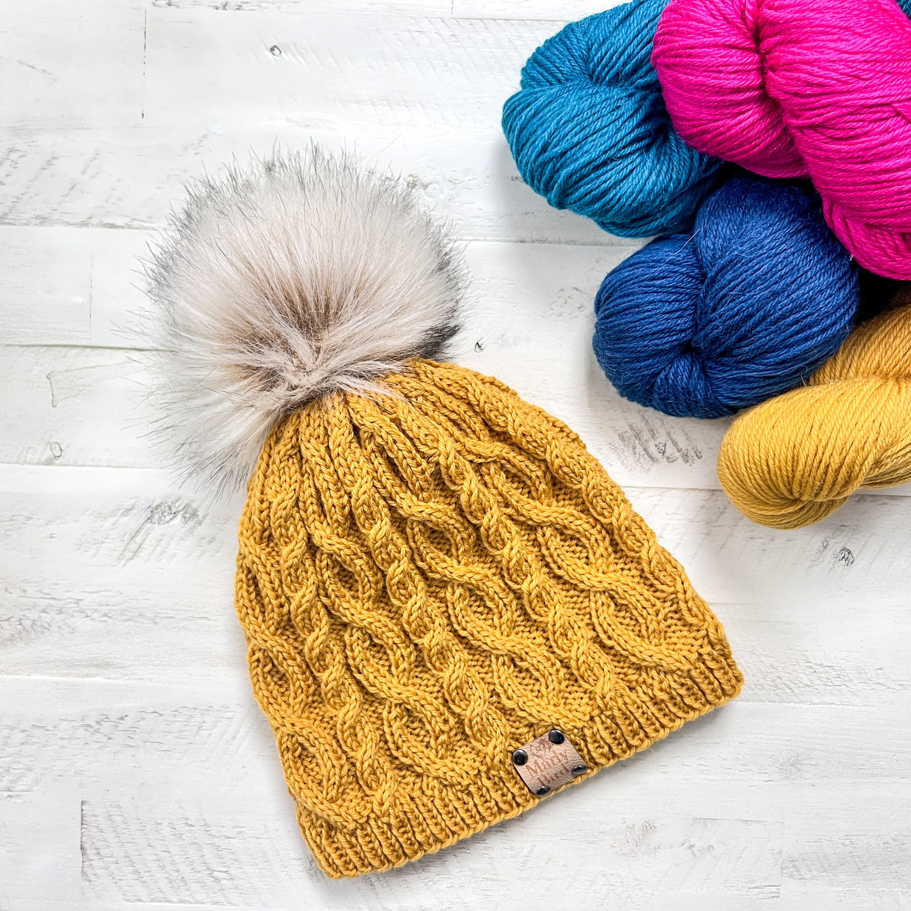 Keystone Cable Knit Hat Pattern - PDF