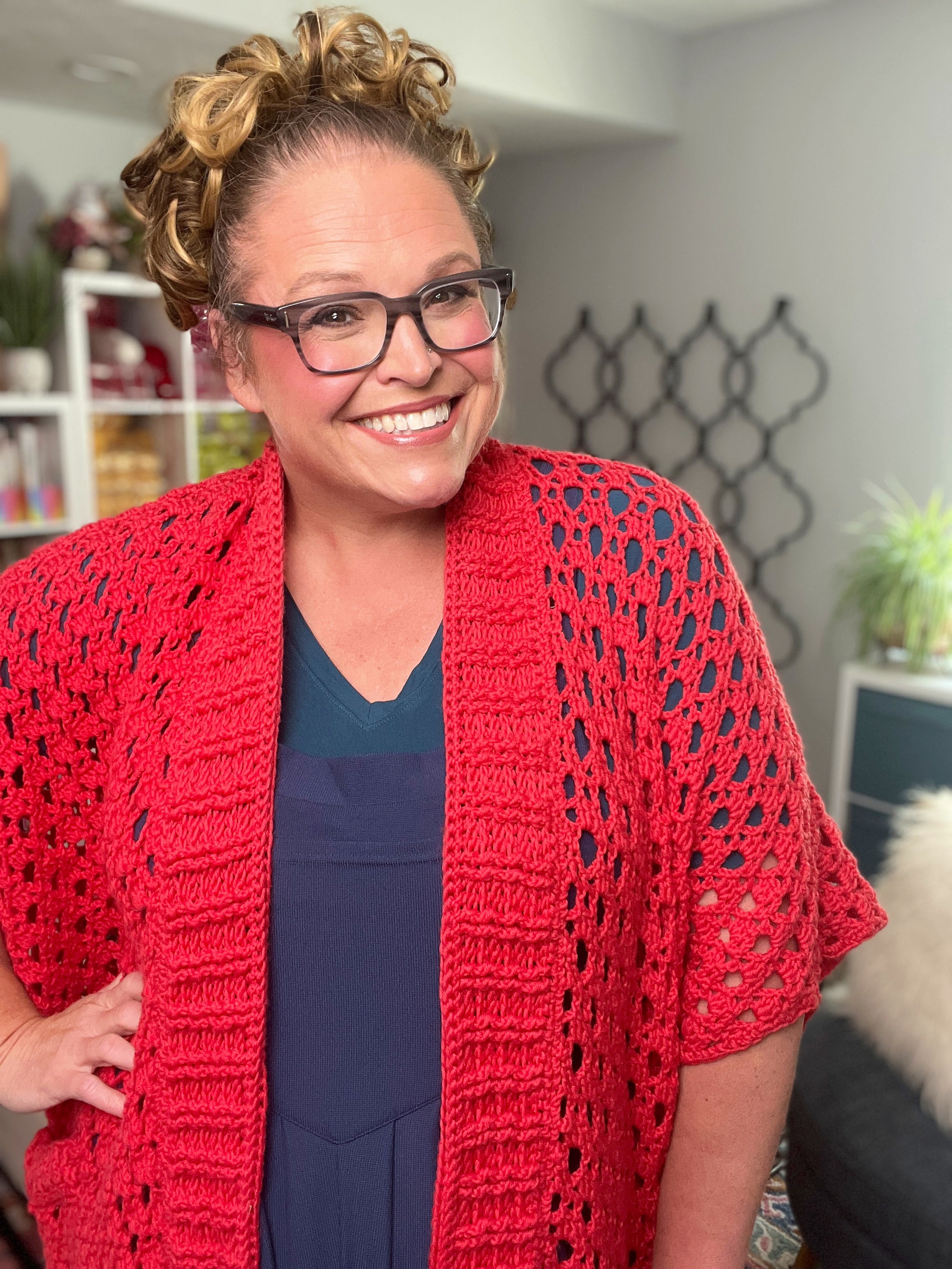 Lyvia Crochet Ruana Pattern (PDF) | Crochet Cardigan with Pockets