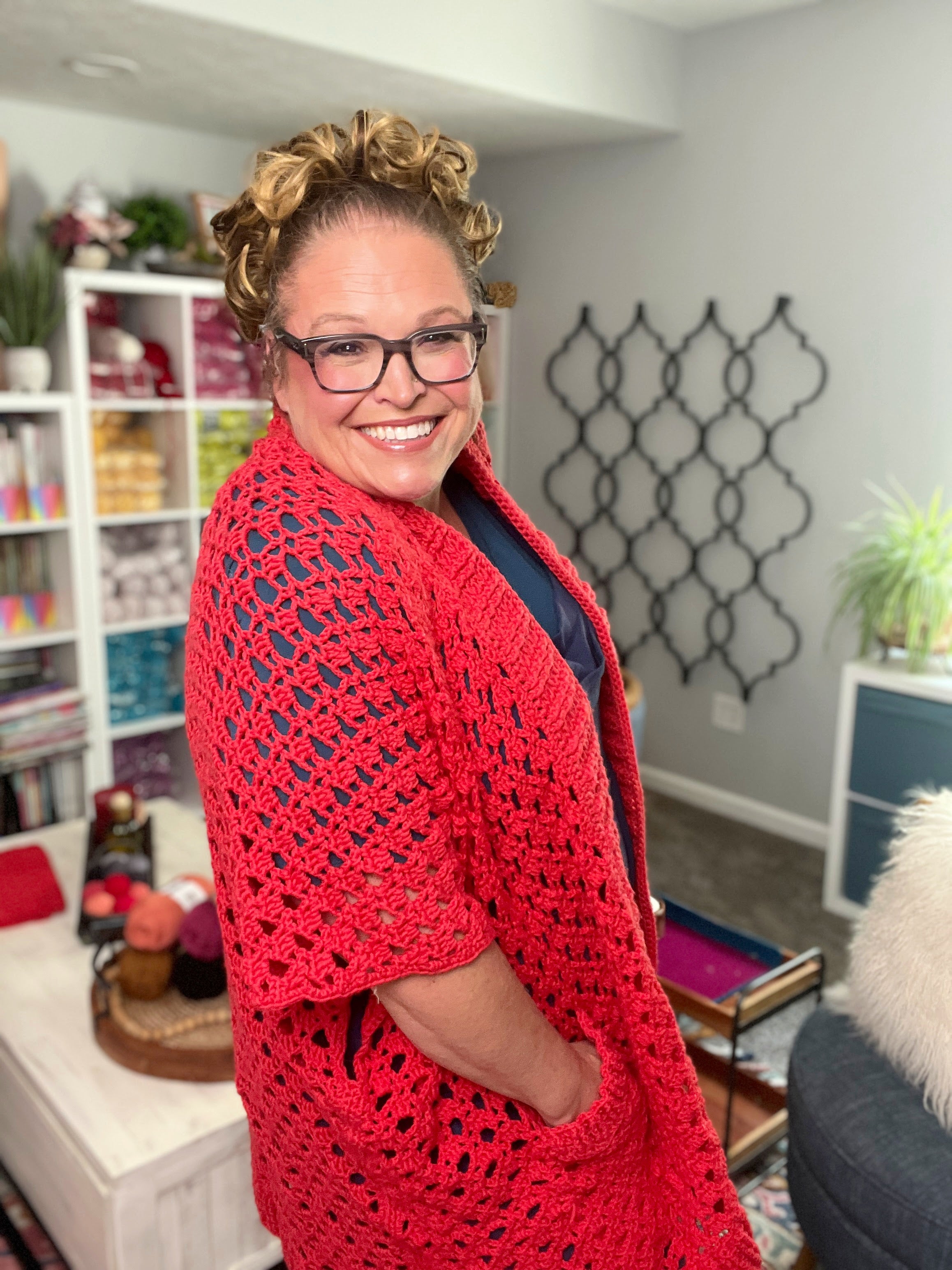 Lyvia Crochet Ruana Pattern (PDF) | Crochet Cardigan with Pockets