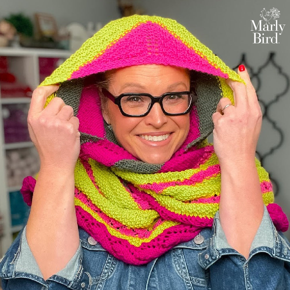 Mariposa Knit Shawl Pattern | Textured Triangle Lace Shawl Knitting Pattern by Marly Bird