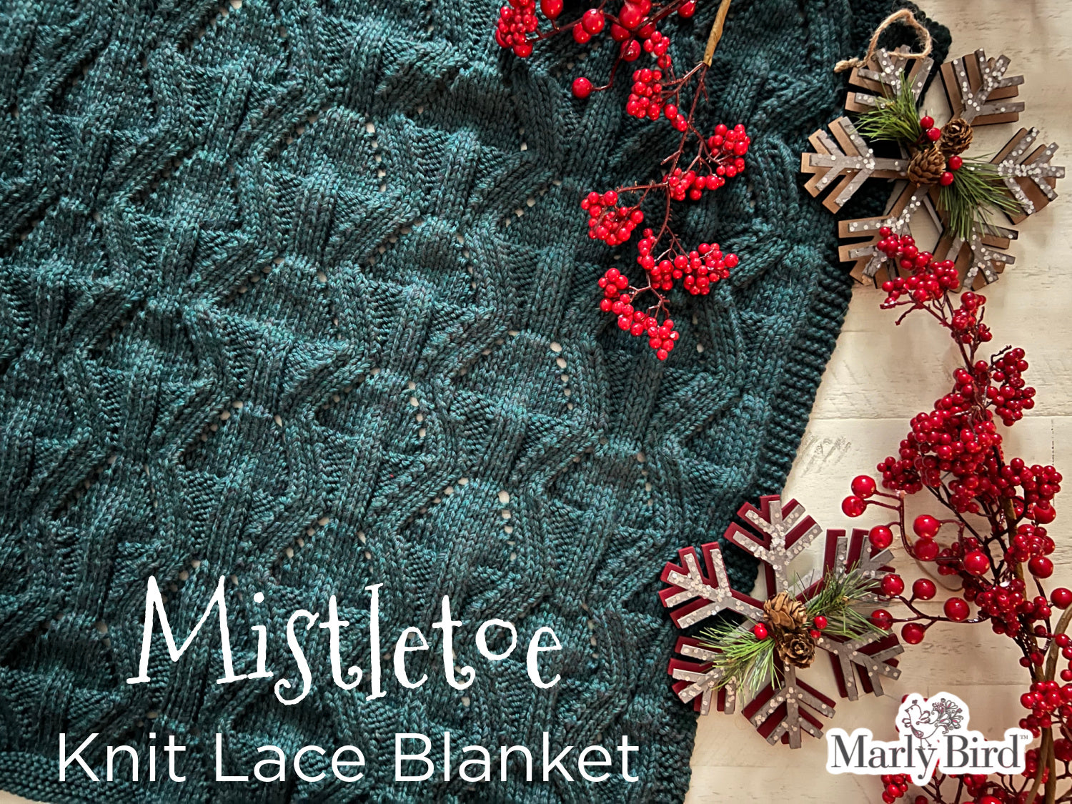 Mistletoe Knit Lace Blanket