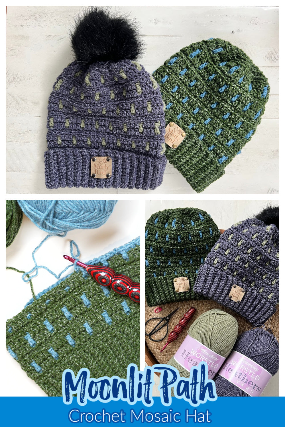 Moonlit Path Crochet Mosaic Hat Pattern