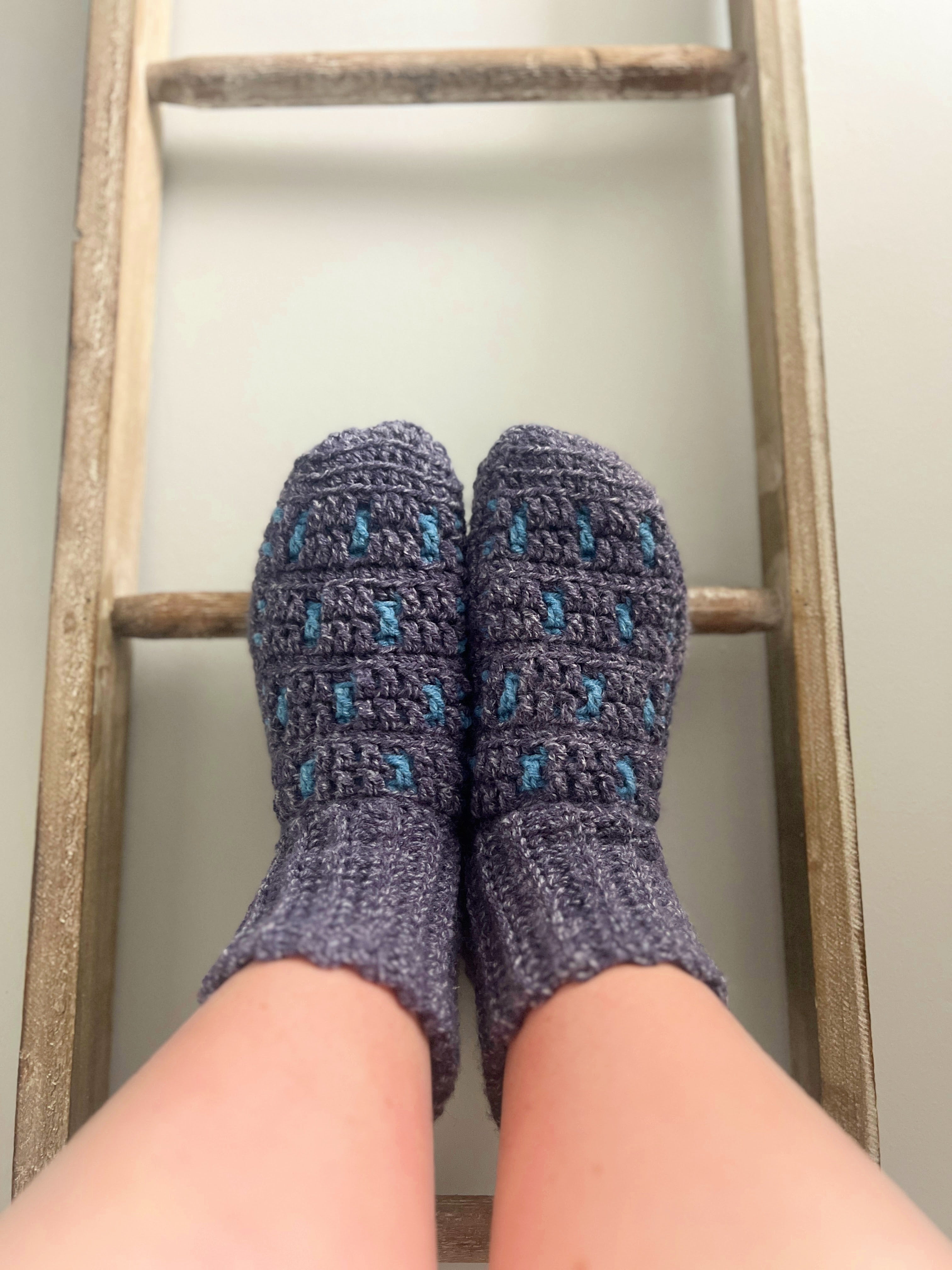 Moonlit Path Crochet Mosaic Slippers Pattern