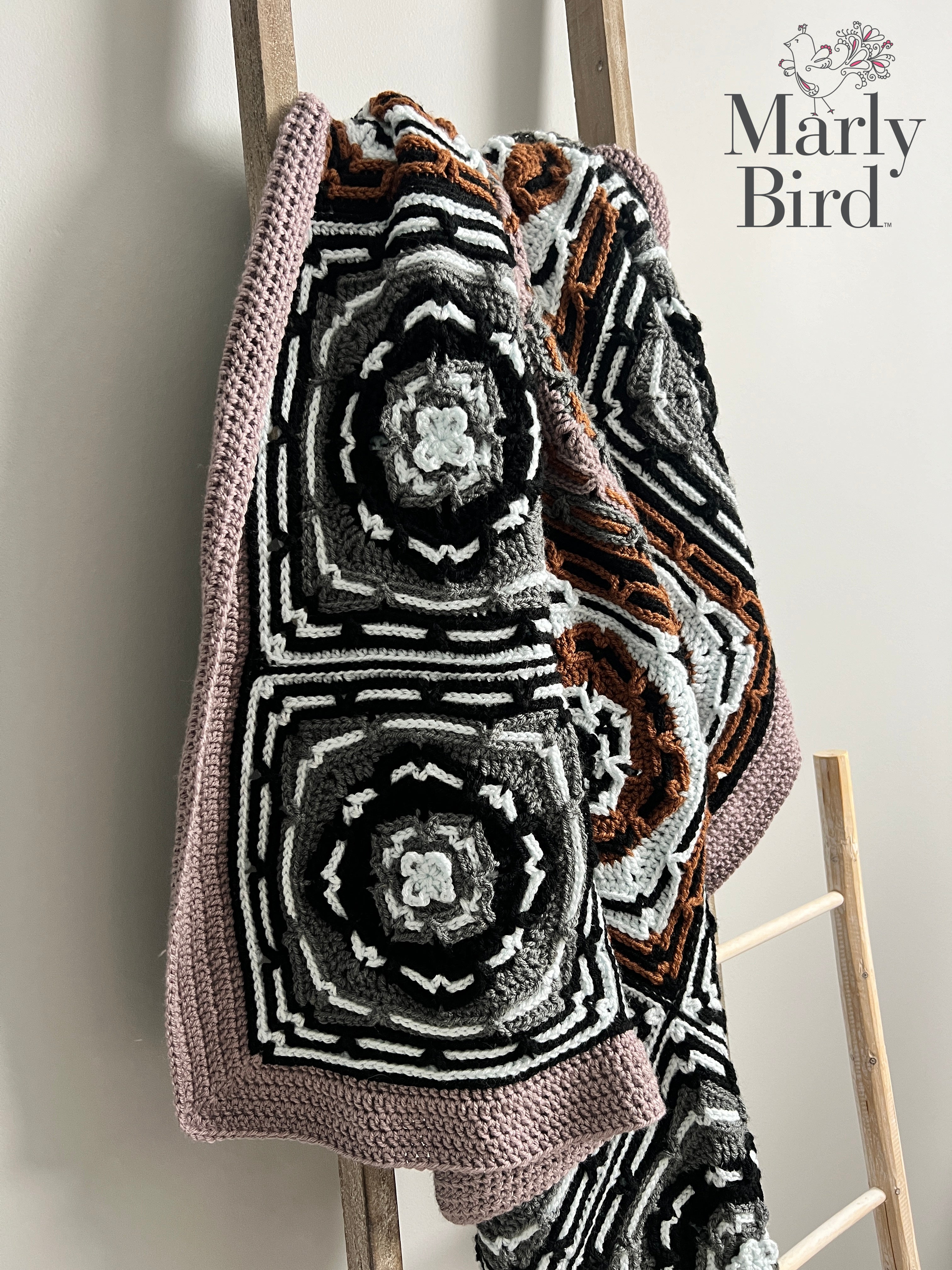 Mosaic Tile Crochet Blanket Pattern | Textured Modular Crochet Afghan