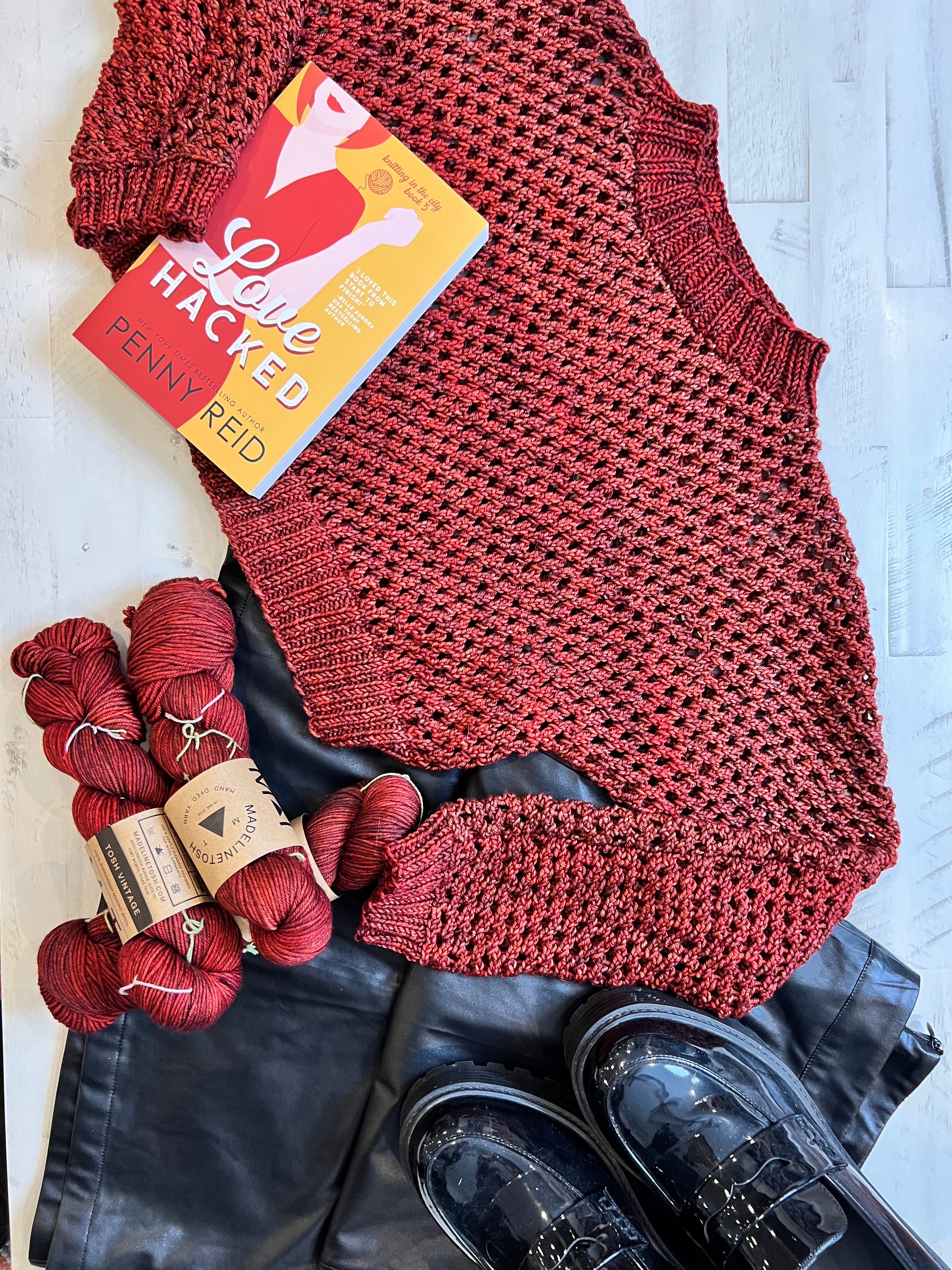 Sandra PDA Cropped Knit Sweater Pattern – Modern Lace Knit Top