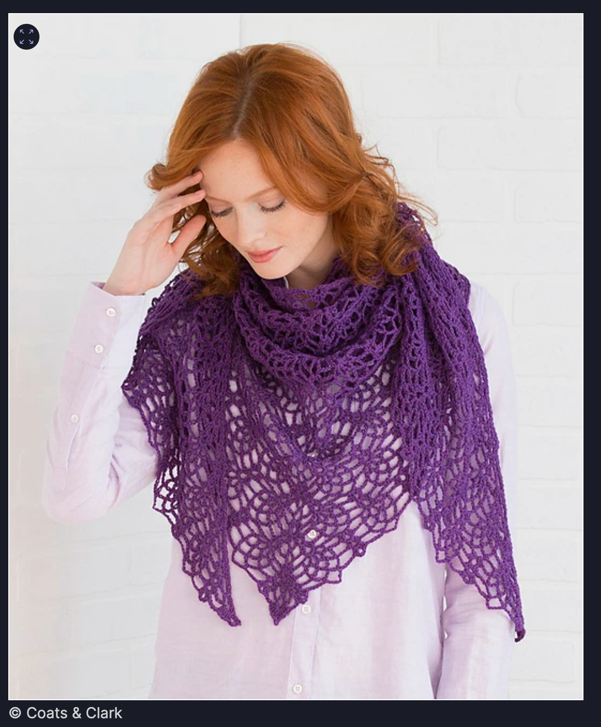 Purple Pineapple Shawl Sample