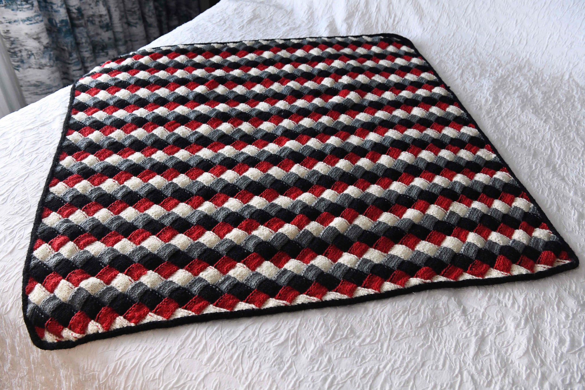 Racecar Entrelac Knit Blanket Pattern | Modular Knitting by Marly Bird