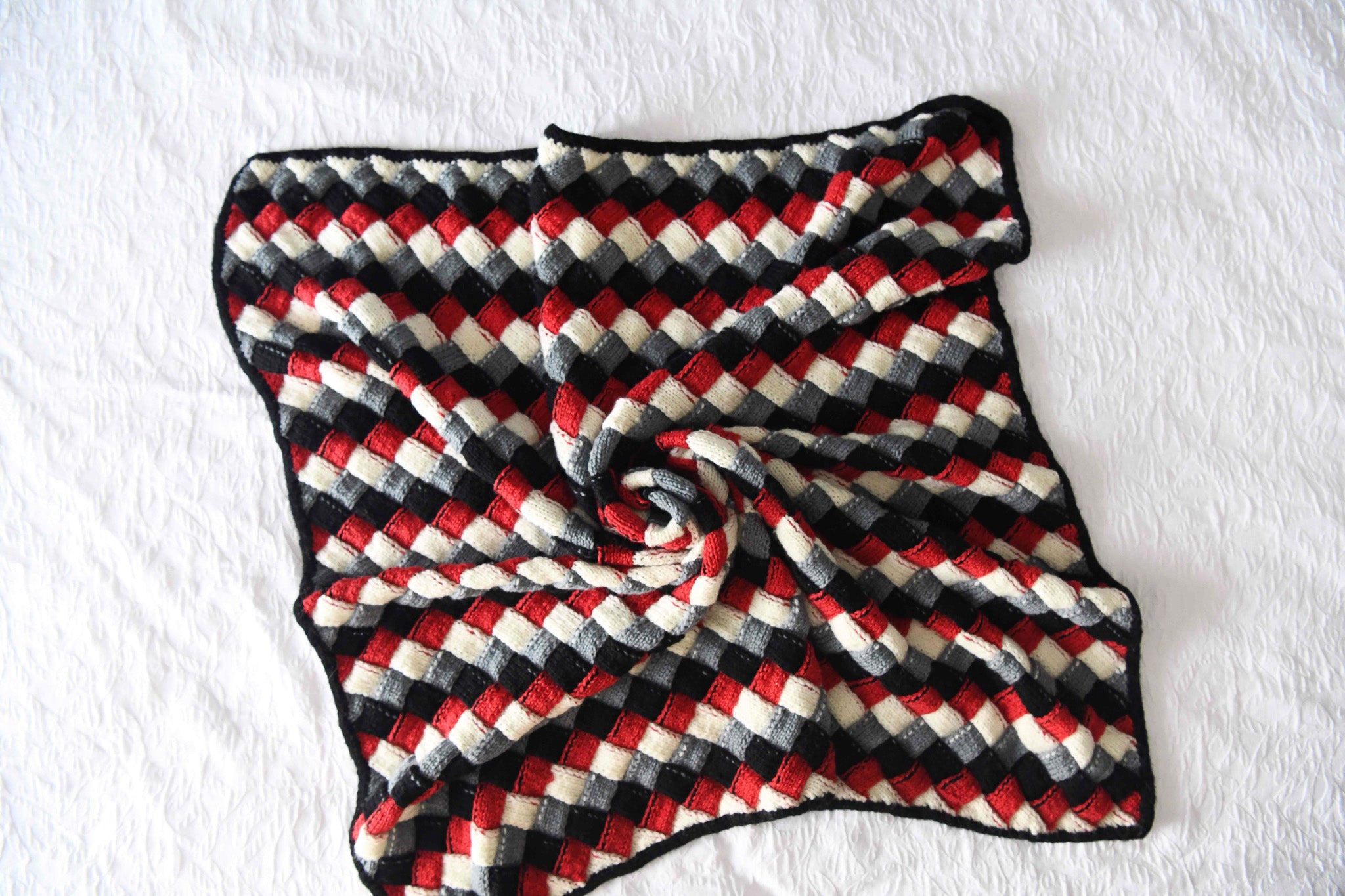 Racecar Entrelac Knit Blanket Pattern | Modular Knitting by Marly Bird