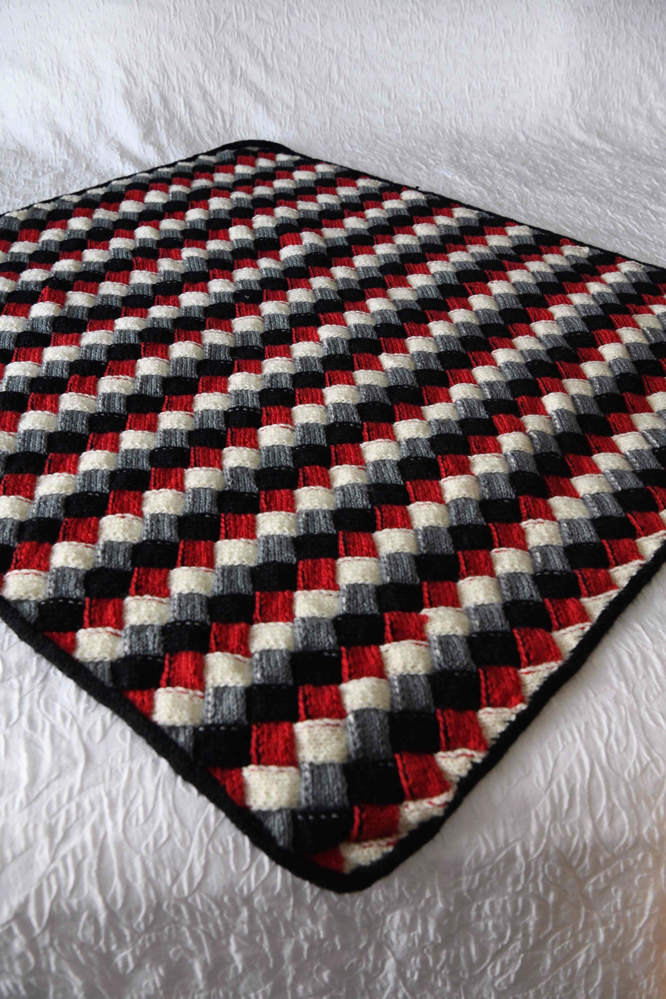 Racecar Entrelac Knit Blanket Pattern | Modular Knitting by Marly Bird