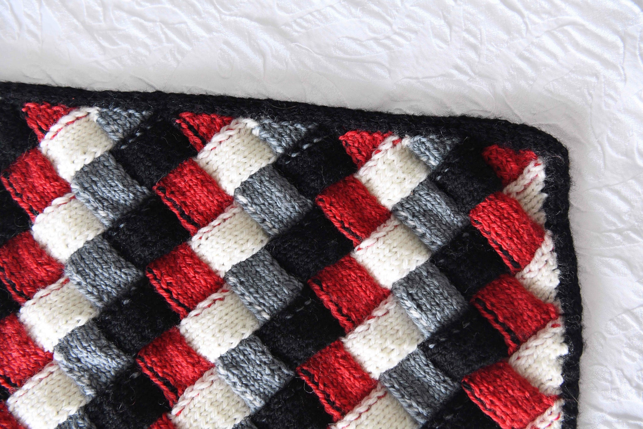 Racecar Entrelac Knit Blanket Pattern | Modular Knitting by Marly Bird