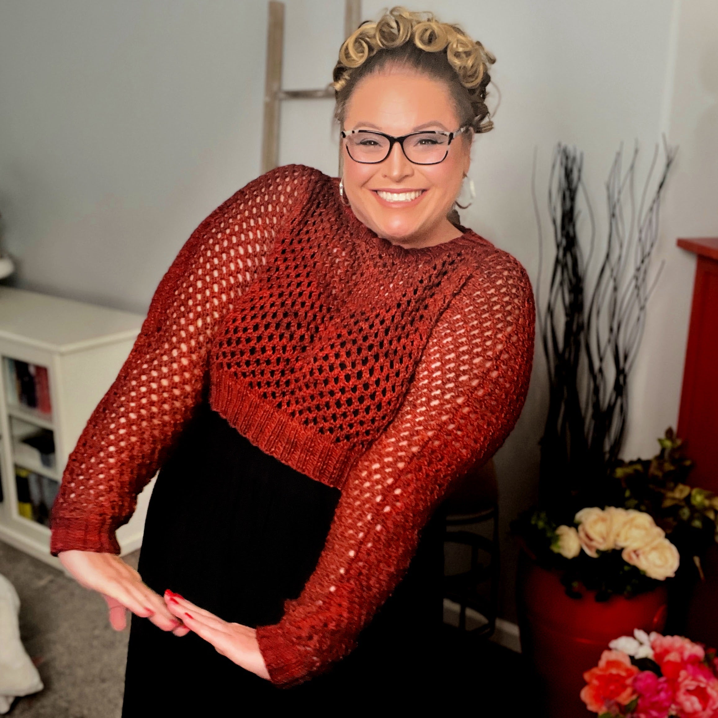 Sandra PDA Cropped Knit Sweater Pattern – Modern Lace Knit Top