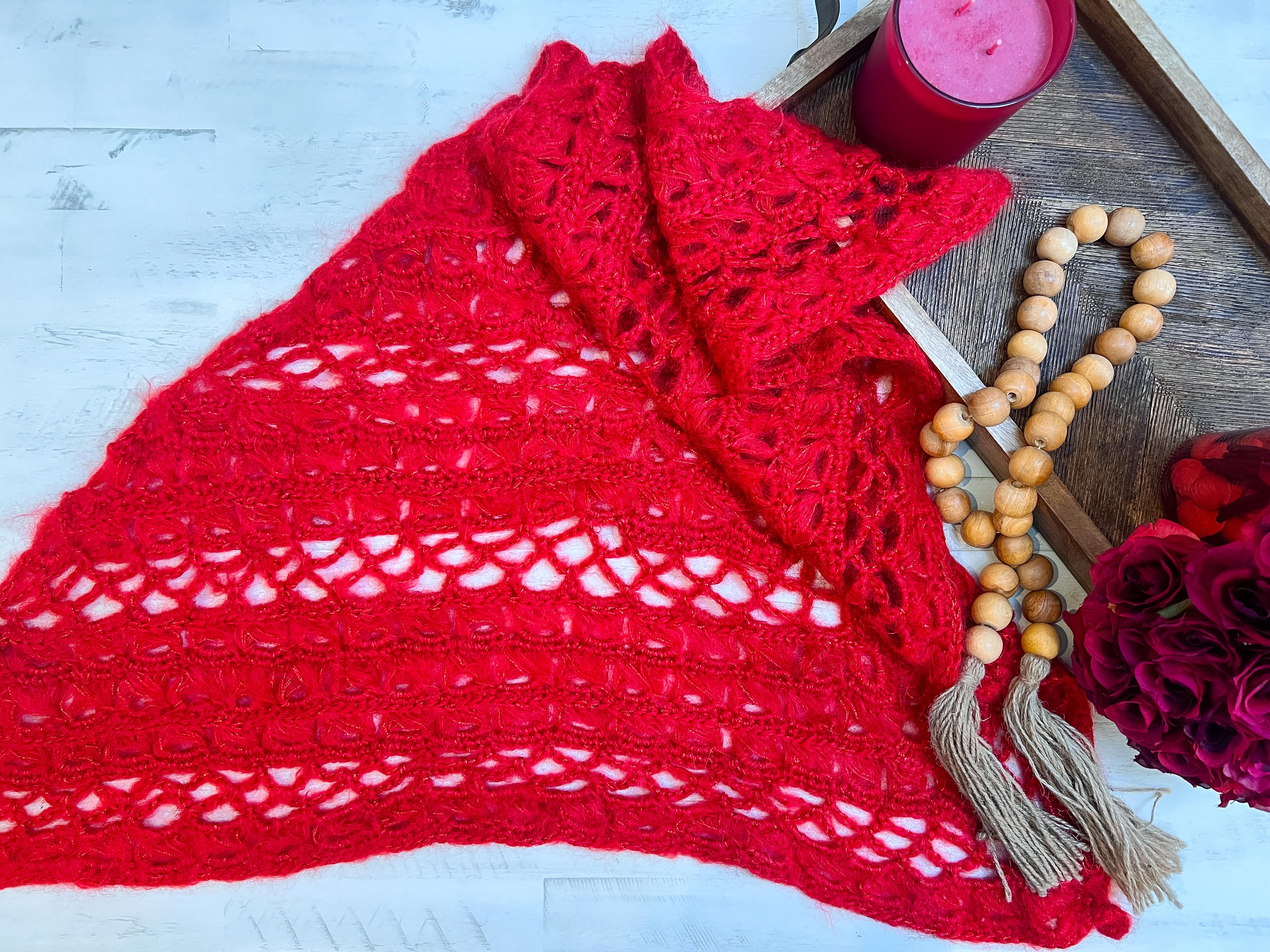 Shimmer Crochet Shawl Pattern (PDF) – Elegant Lightweight Crochet Wrap