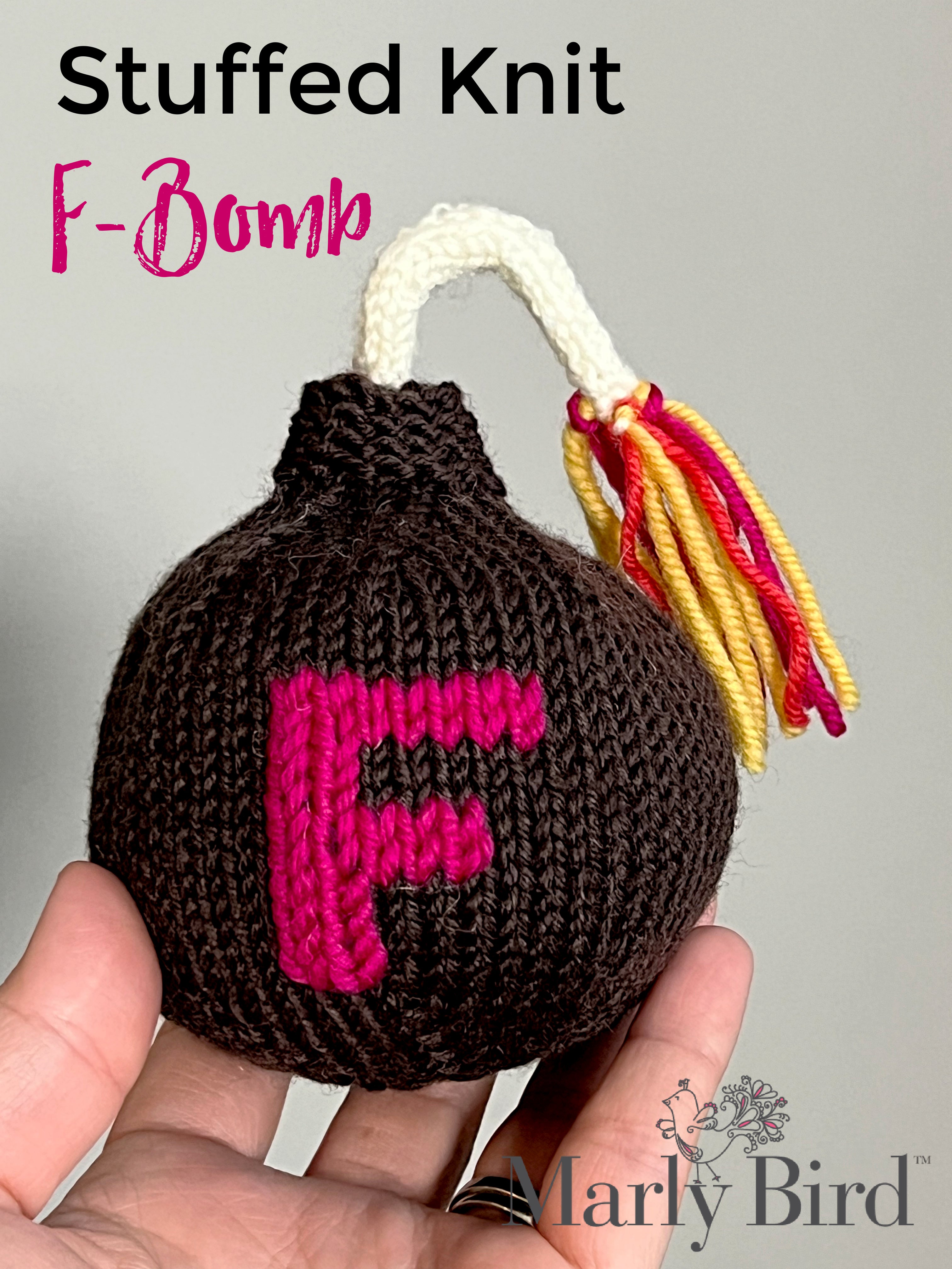 Stuffed Knit F-Bomb Pattern – Funny Knit Stuffie & Gag Gift