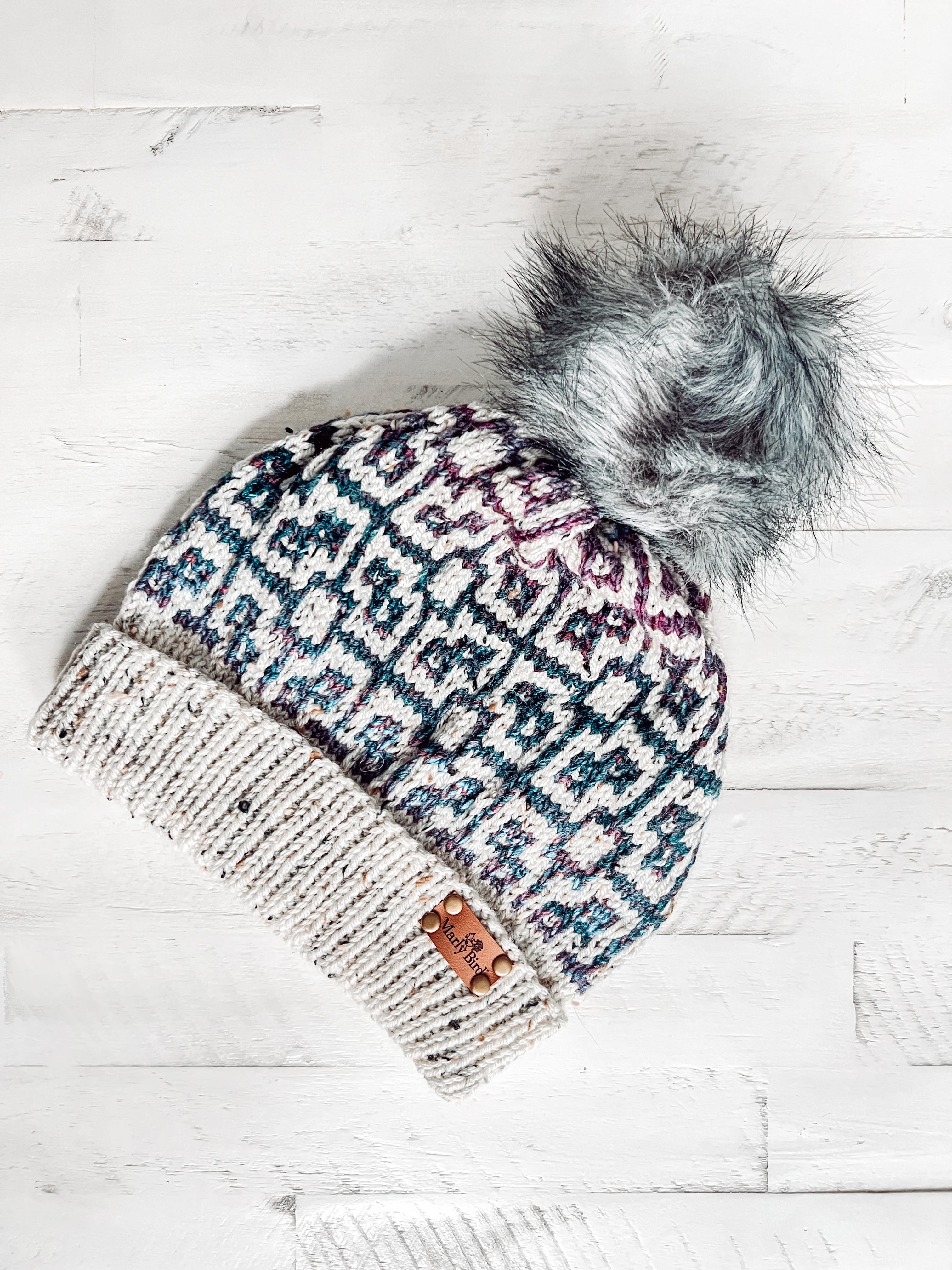 Sugar Biscuit Mosaic Knit Hat Pattern – Easy Mosaic Colorwork Knit Beanie