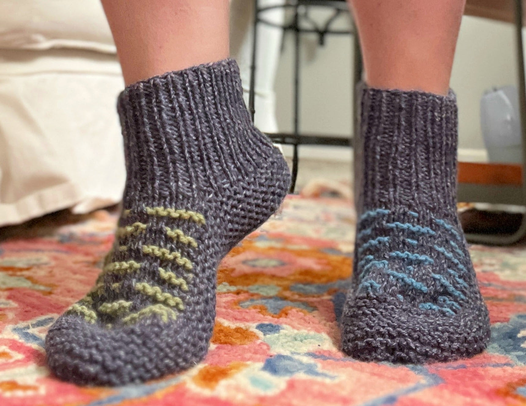 Twilight Trails Knit Mosaic Slippers Pattern